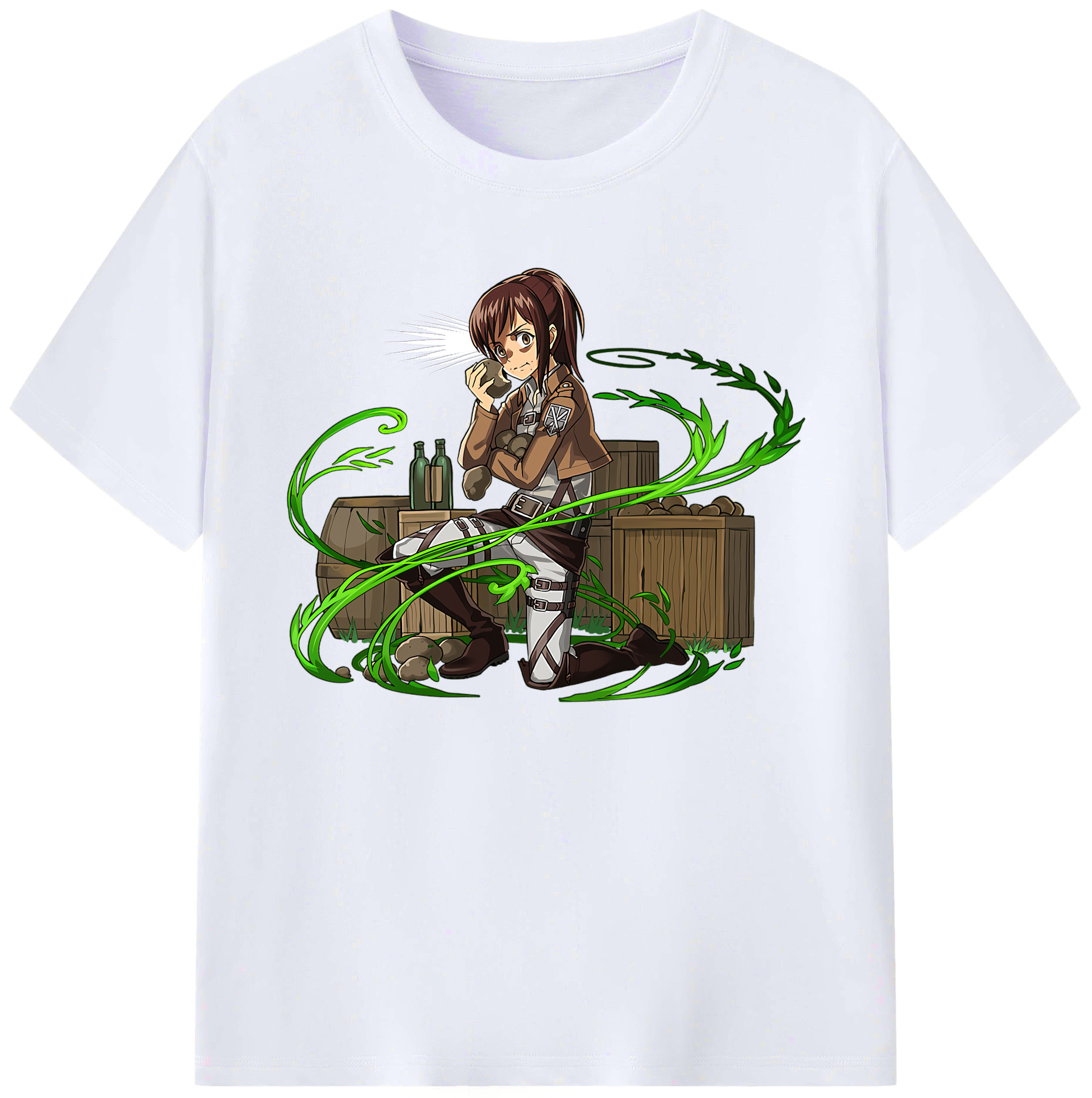 （画像用） 進撃の巨人 サシャ·ブラウス Attack on Titan Sasha Blaus 綿100％ メンズ半袖Tシャツ｜肌触りやわらか＆通気性