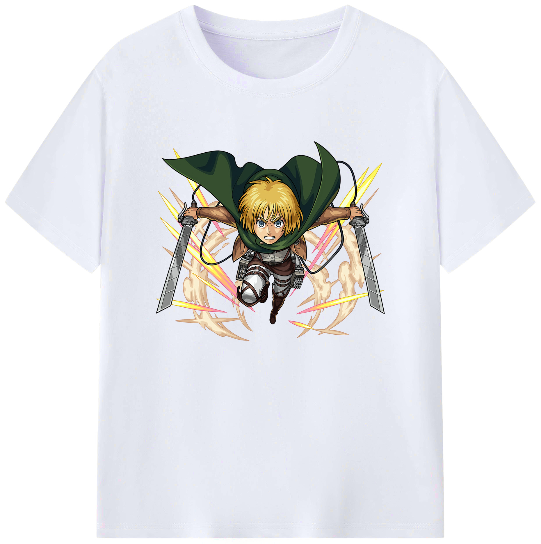 （画像用） 進撃の巨人 アルミン·アルレルト Attack on Titan Armin Arlert 綿100％ メンズ半袖Tシャツ｜肌触りやわらか＆通気性