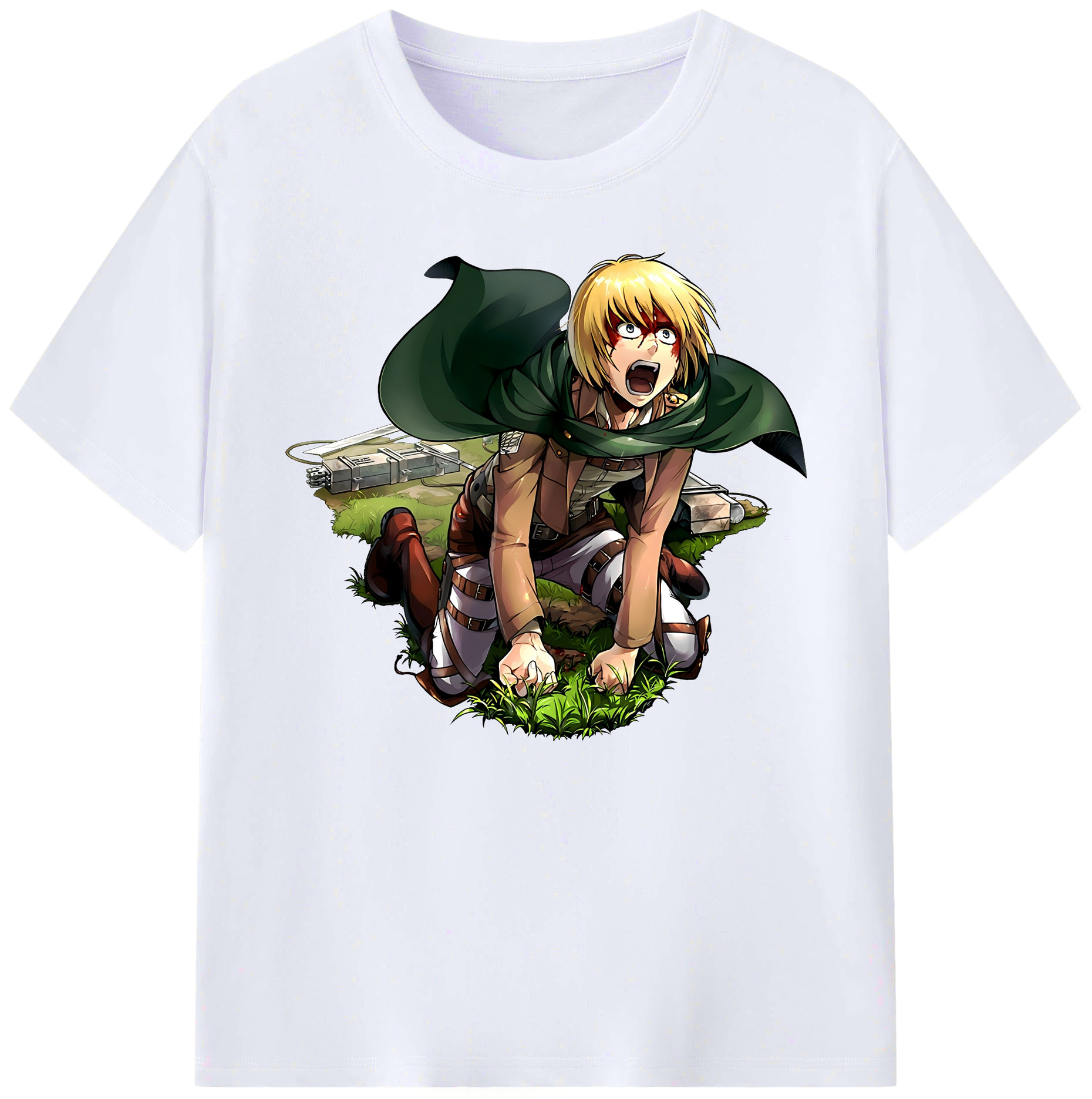 （画像用） 進撃の巨人 アルミン·アルレルト Attack on Titan Armin Arlert 綿100％ メンズ半袖Tシャツ｜肌触りやわらか＆通気性