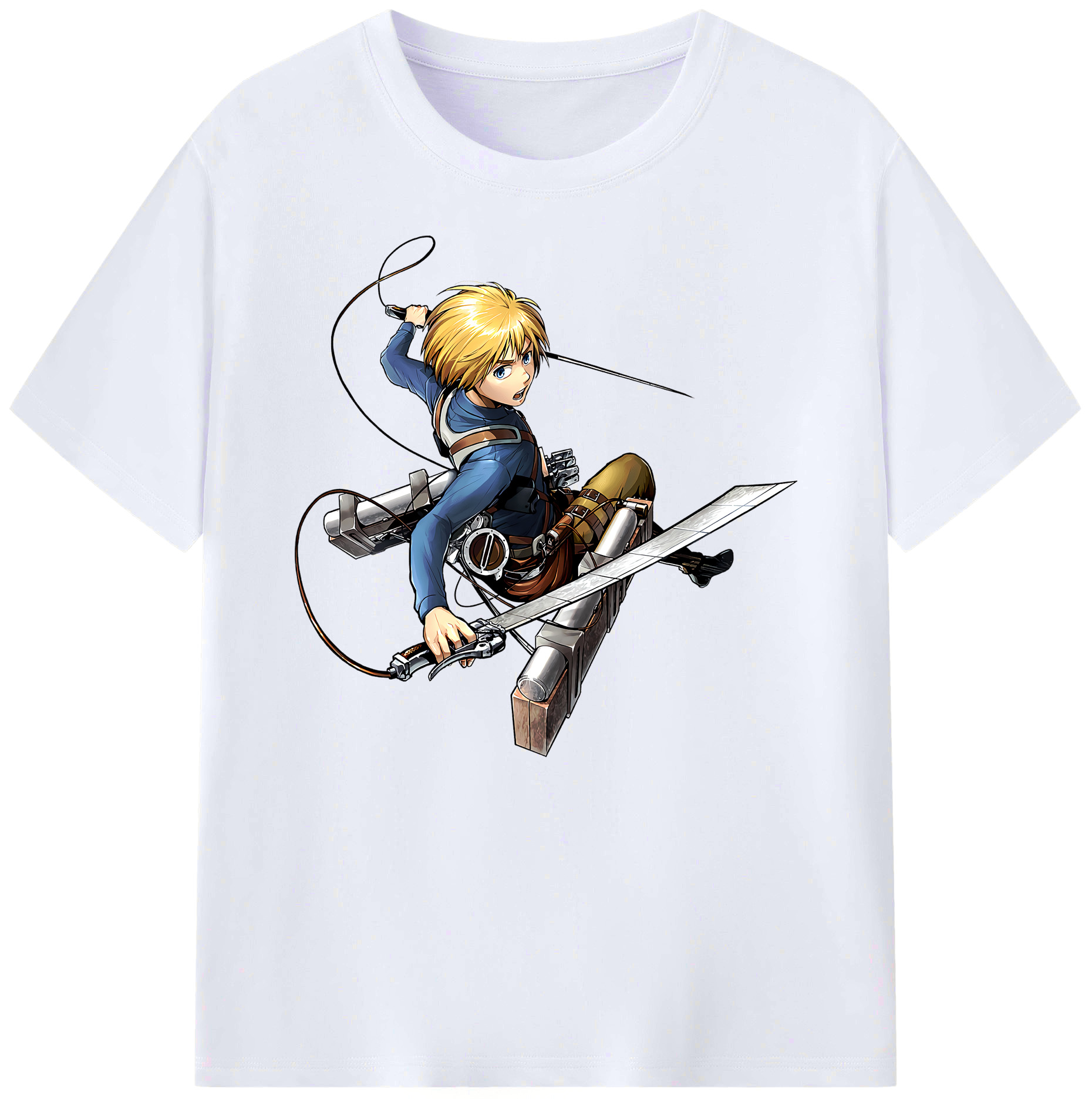 （画像用） 進撃の巨人 アルミン·アルレルト Attack on Titan Armin Arlert 綿100％ メンズ半袖Tシャツ｜肌触りやわらか＆通気性