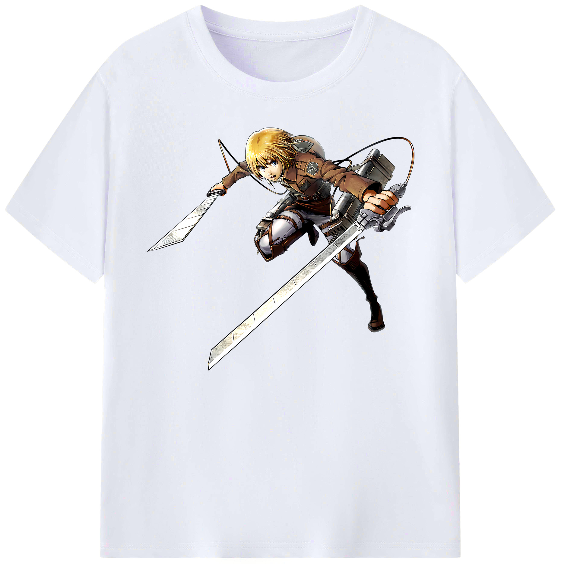 （画像用） 進撃の巨人 アルミン·アルレルト Attack on Titan Armin Arlert 綿100％ メンズ半袖Tシャツ｜肌触りやわらか＆通気性