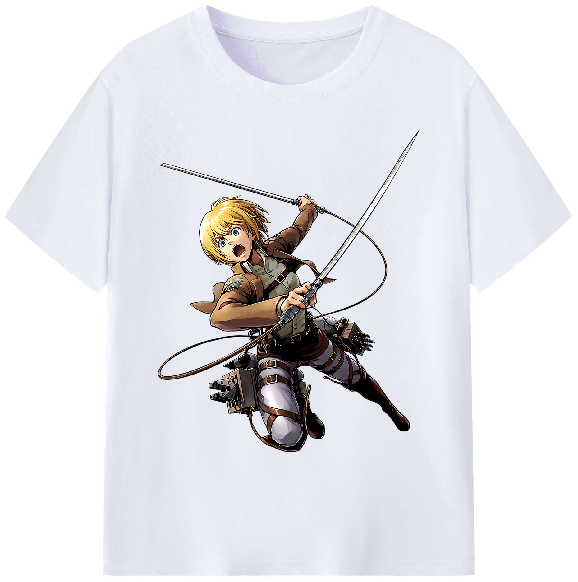 （画像用） 進撃の巨人 アルミン·アルレルト Attack on Titan Armin Arlert 綿100％ メンズ半袖Tシャツ｜肌触りやわらか＆通気性