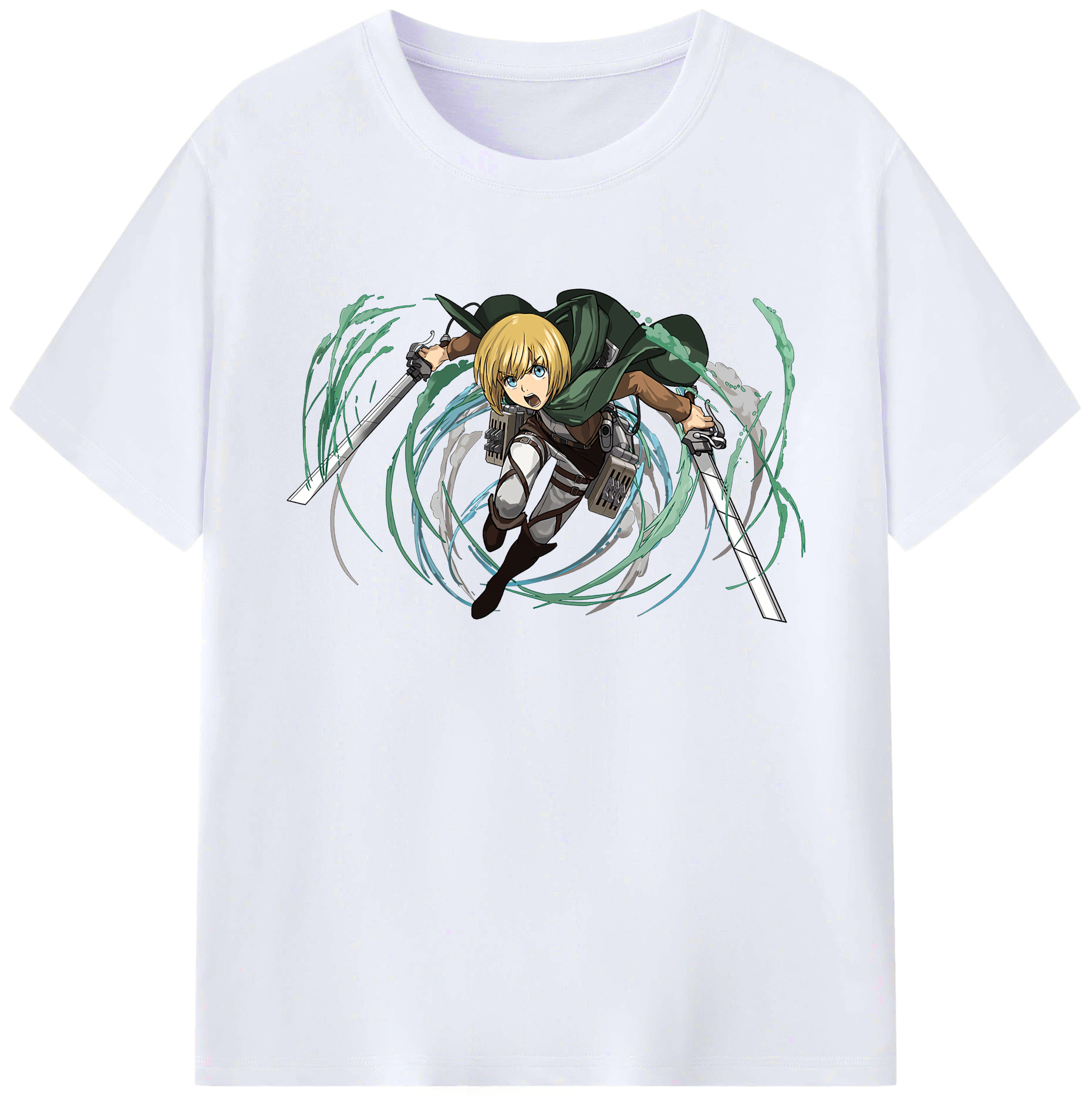 （画像用） 進撃の巨人 アルミン·アルレルト Attack on Titan Armin Arlert 綿100％ メンズ半袖Tシャツ｜肌触りやわらか＆通気性