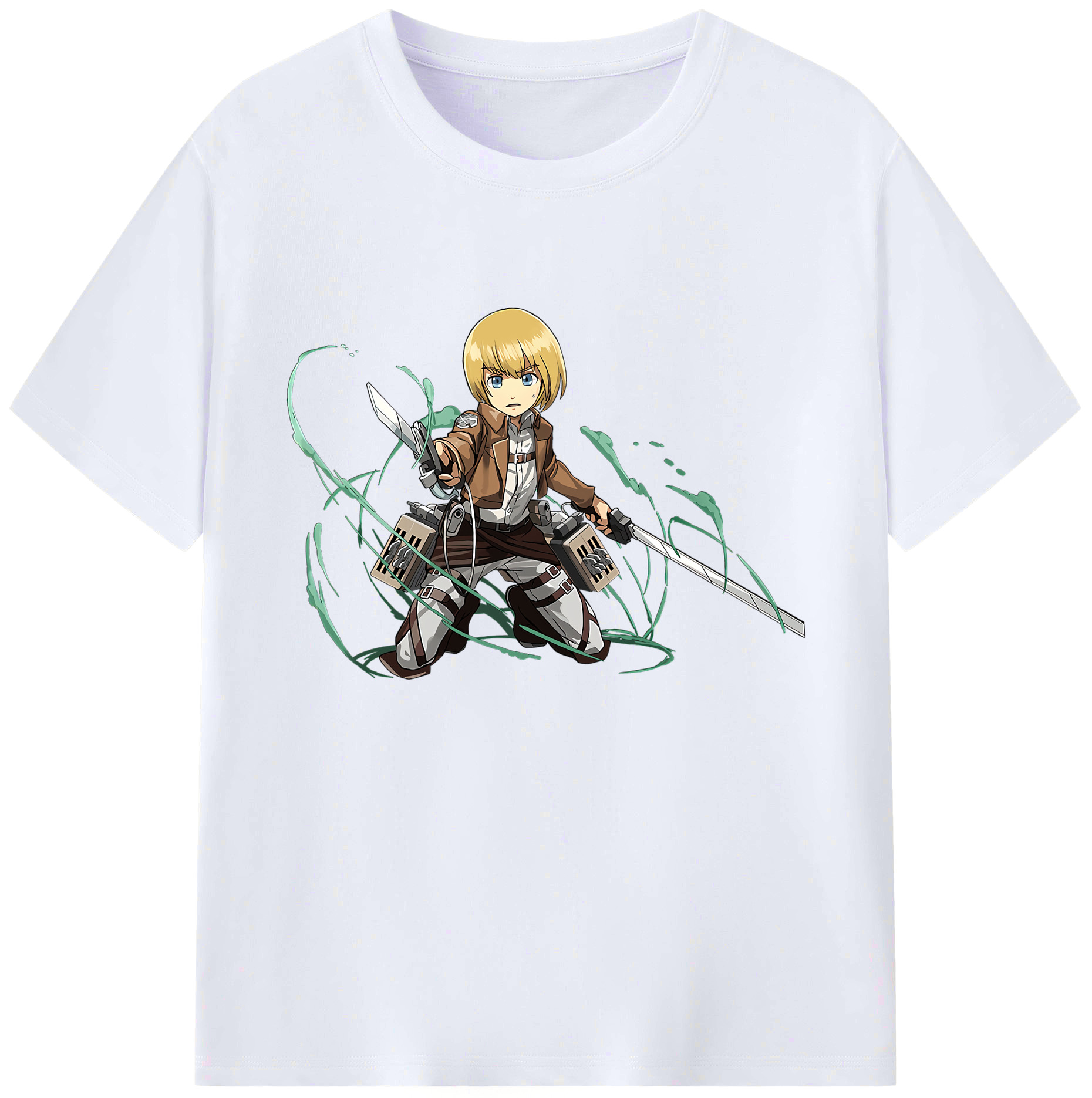 （画像用） 進撃の巨人 アルミン·アルレルト Attack on Titan Armin Arlert 綿100％ メンズ半袖Tシャツ｜肌触りやわらか＆通気性