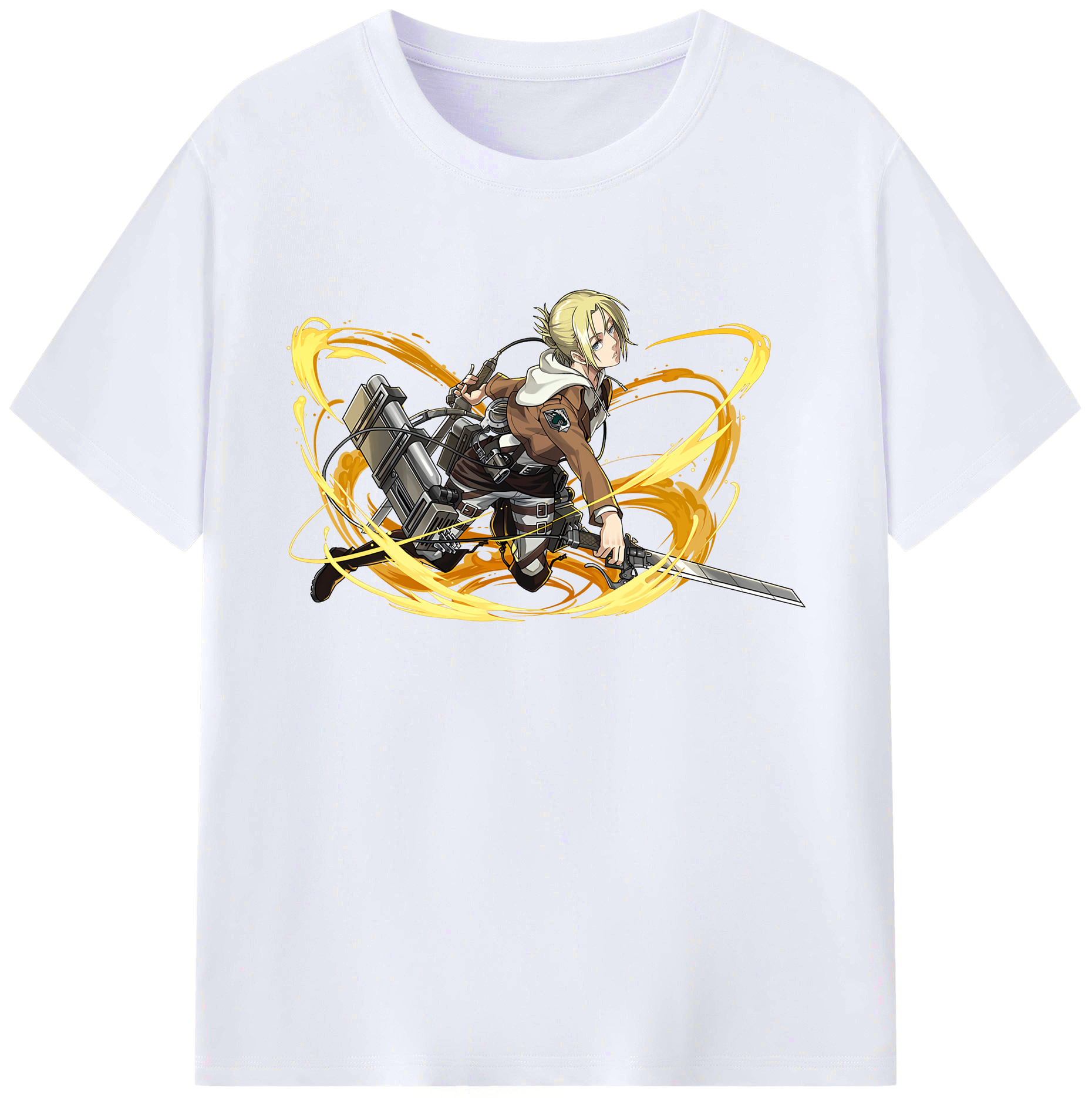 （画像用） 進撃の巨人 アニ・レオンハート Attack on Titan Annie Leonhart 綿100％ メンズ半袖Tシャツ｜肌触りやわらか＆通気性