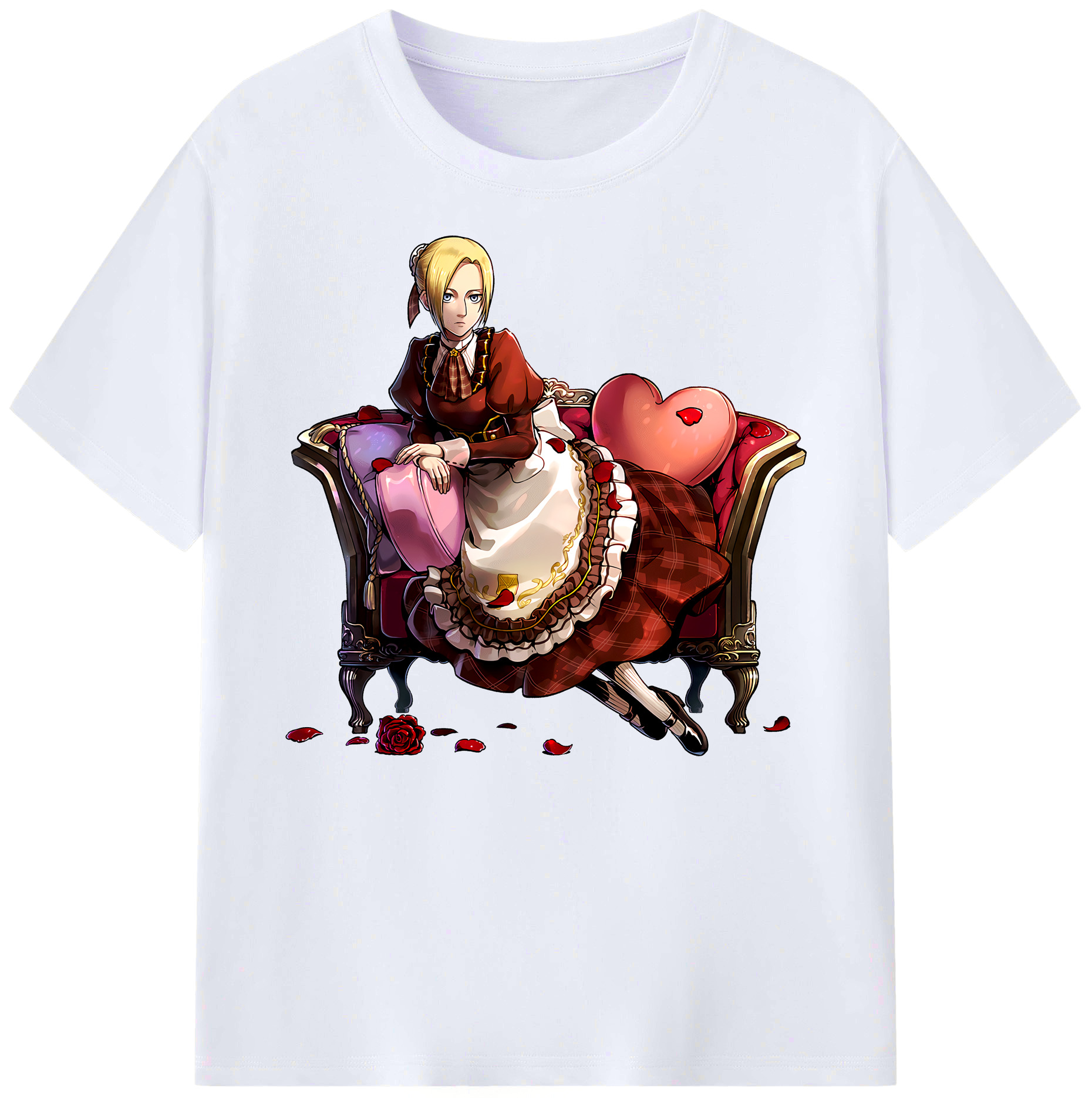 （画像用） 進撃の巨人 アニ・レオンハート Attack on Titan Annie Leonhart 綿100％ メンズ半袖Tシャツ｜肌触りやわらか＆通気性