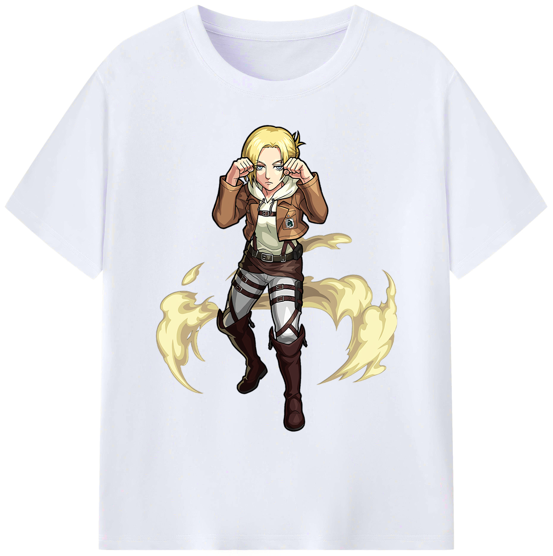 （画像用） 進撃の巨人 アニ・レオンハート Attack on Titan Annie Leonhart 綿100％ メンズ半袖Tシャツ｜肌触りやわらか＆通気性