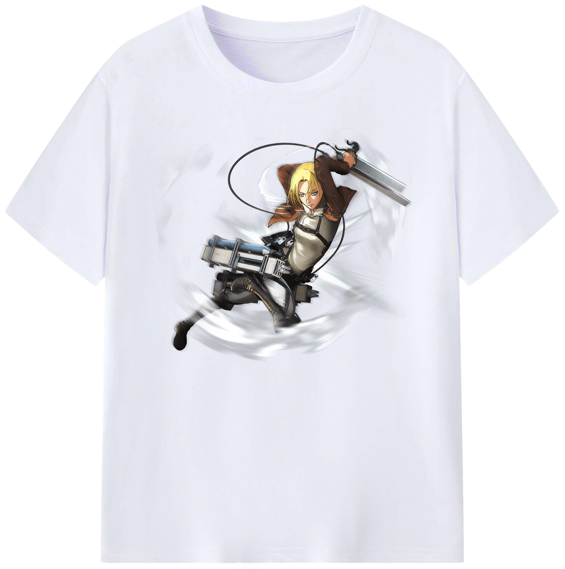 （画像用） 進撃の巨人 アニ・レオンハート Attack on Titan Annie Leonhart 綿100％ メンズ半袖Tシャツ｜肌触りやわらか＆通気性
