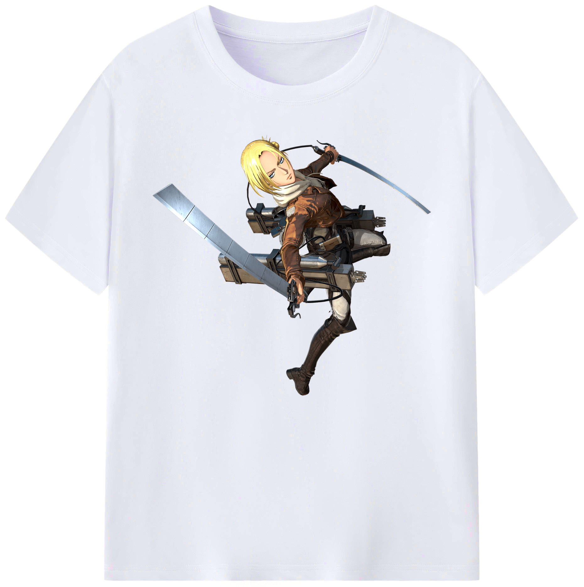 （画像用） 進撃の巨人 アニ・レオンハート Attack on Titan Annie Leonhart 綿100％ メンズ半袖Tシャツ｜肌触りやわらか＆通気性