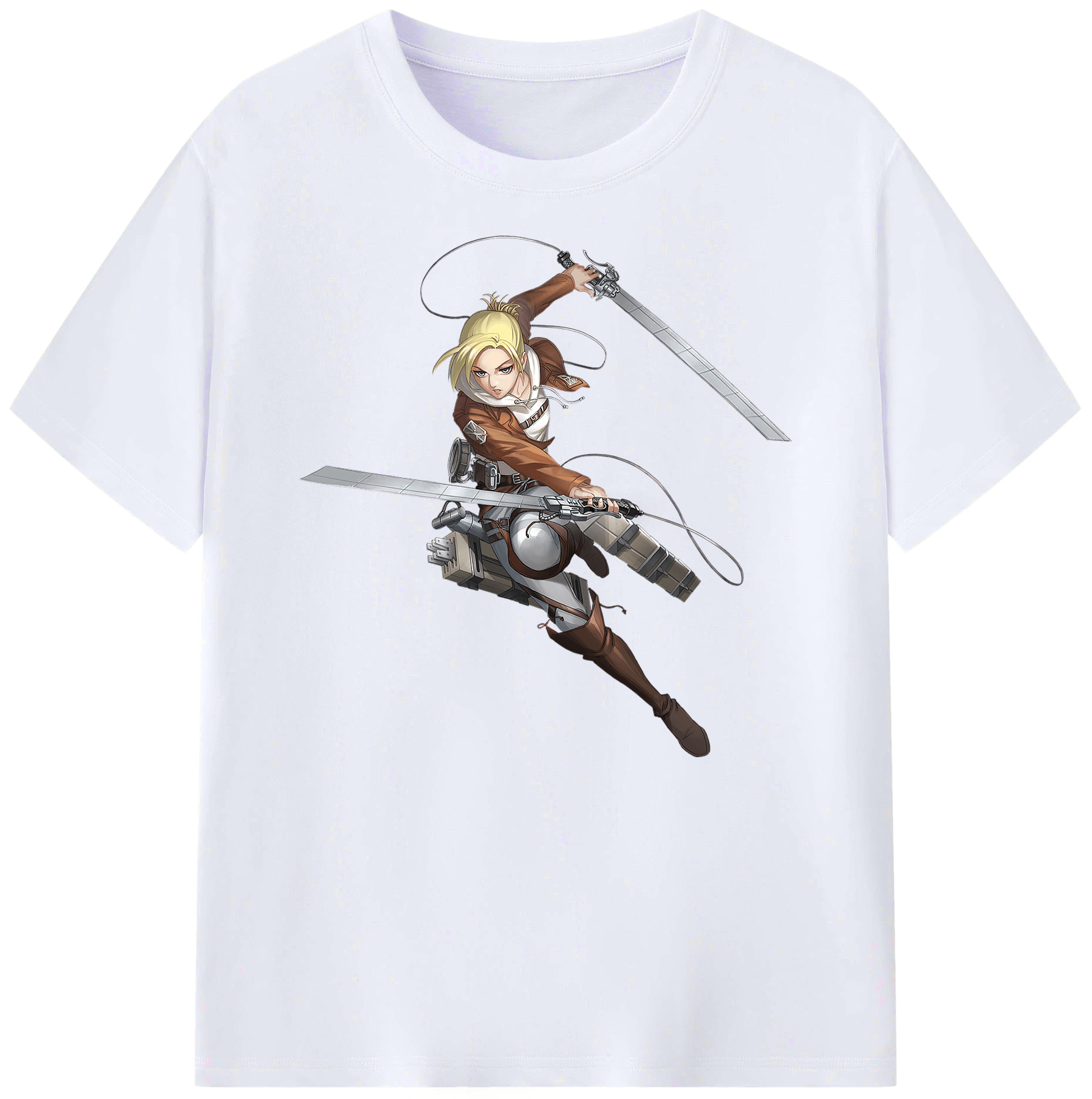（画像用） 進撃の巨人 アニ・レオンハート Attack on Titan Annie Leonhart 綿100％ メンズ半袖Tシャツ｜肌触りやわらか＆通気性