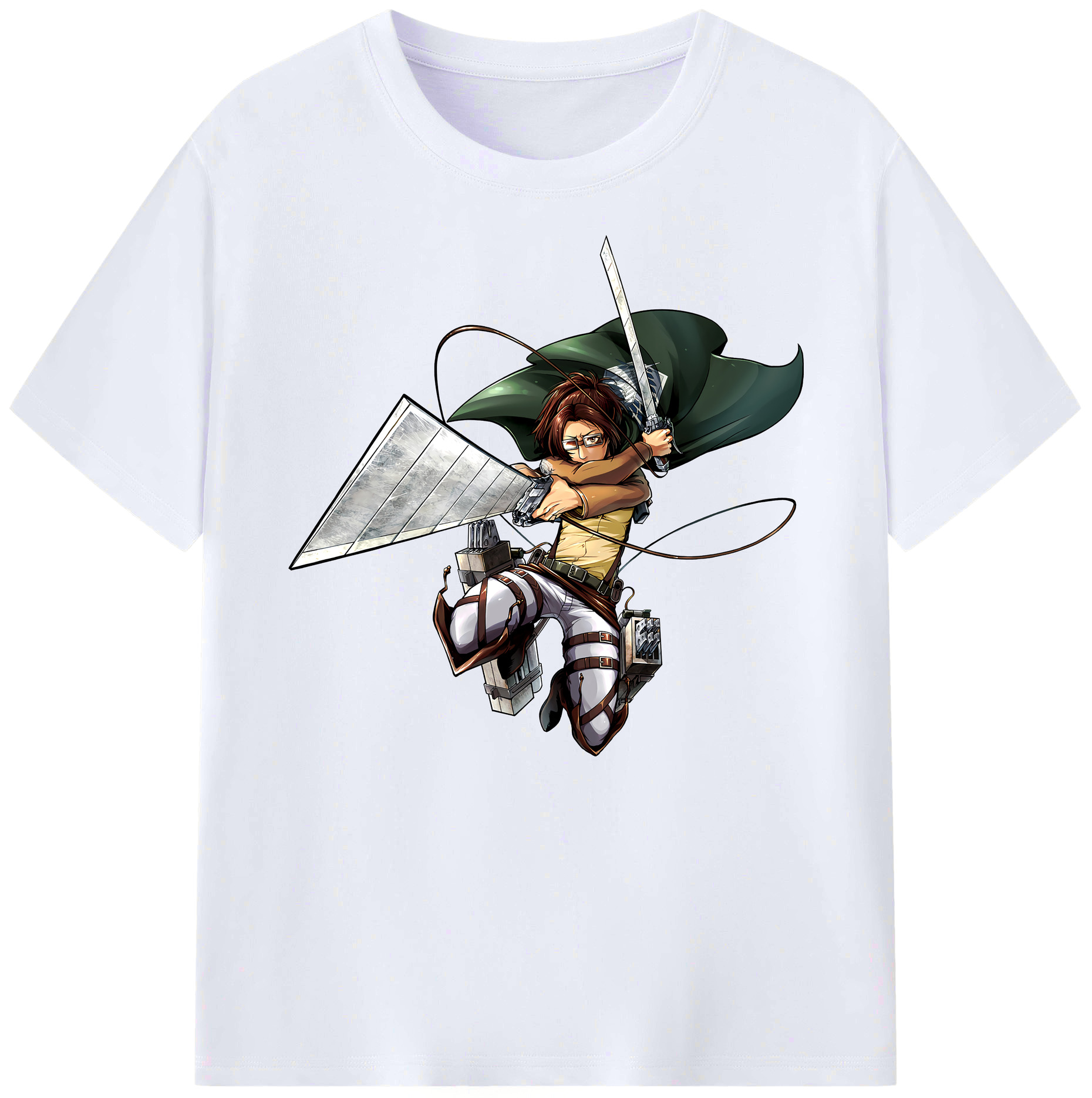 （画像用） 進撃の巨人 ハンジ·ゾエ Attack on Titan Hanji Zoe 綿100％ メンズ半袖Tシャツ｜肌触りやわらか＆通気性