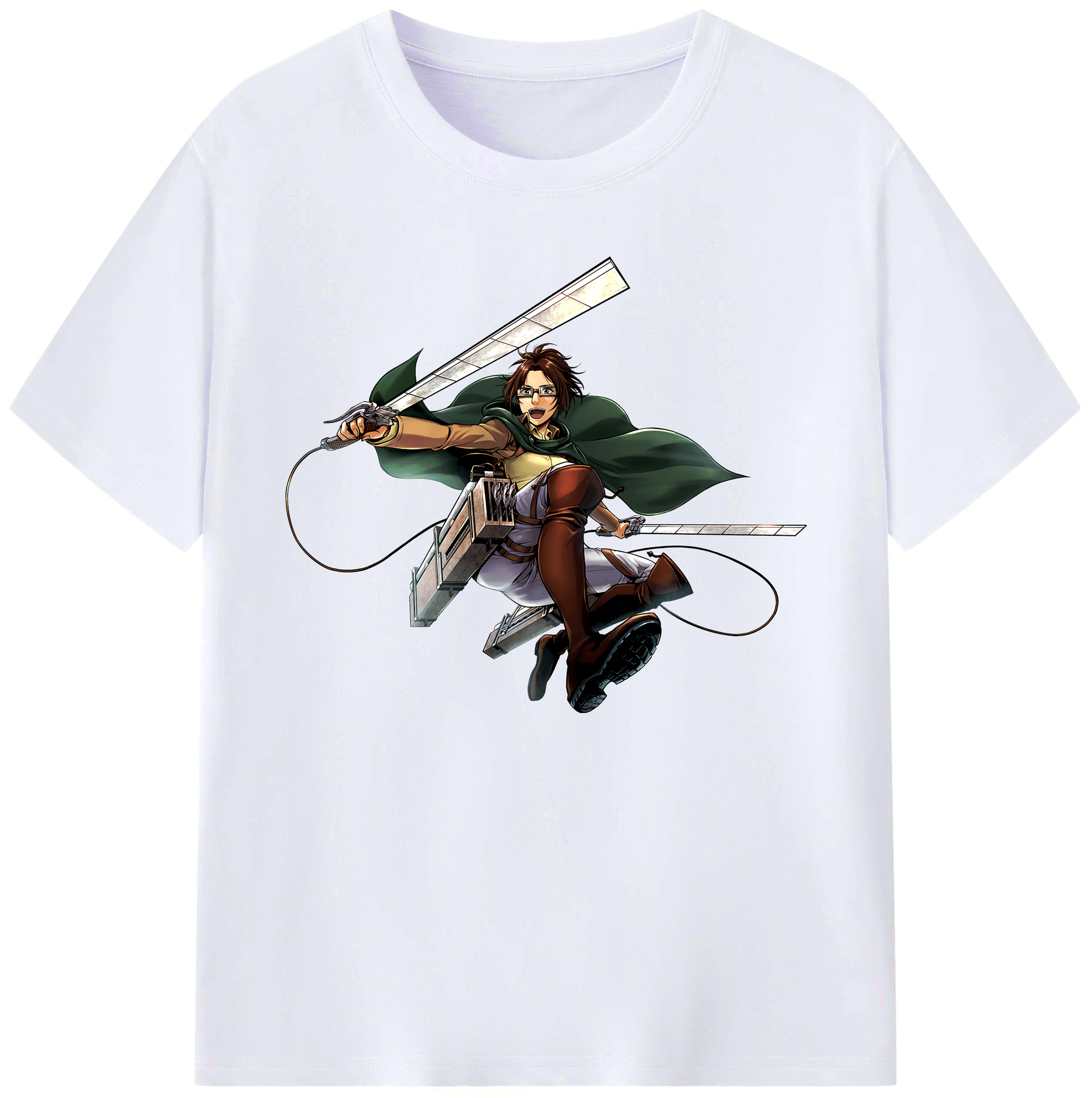（画像用） 進撃の巨人 ハンジ·ゾエ Attack on Titan Hanji Zoe 綿100％ メンズ半袖Tシャツ｜肌触りやわらか＆通気性