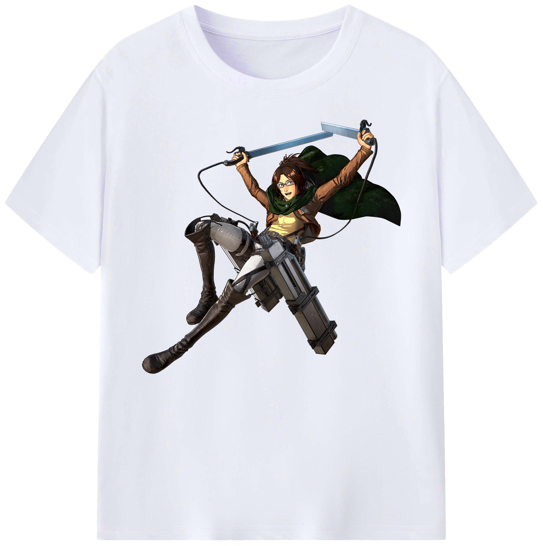 （画像用） 進撃の巨人 ハンジ·ゾエ Attack on Titan Hanji Zoe 綿100％ メンズ半袖Tシャツ｜肌触りやわらか＆通気性