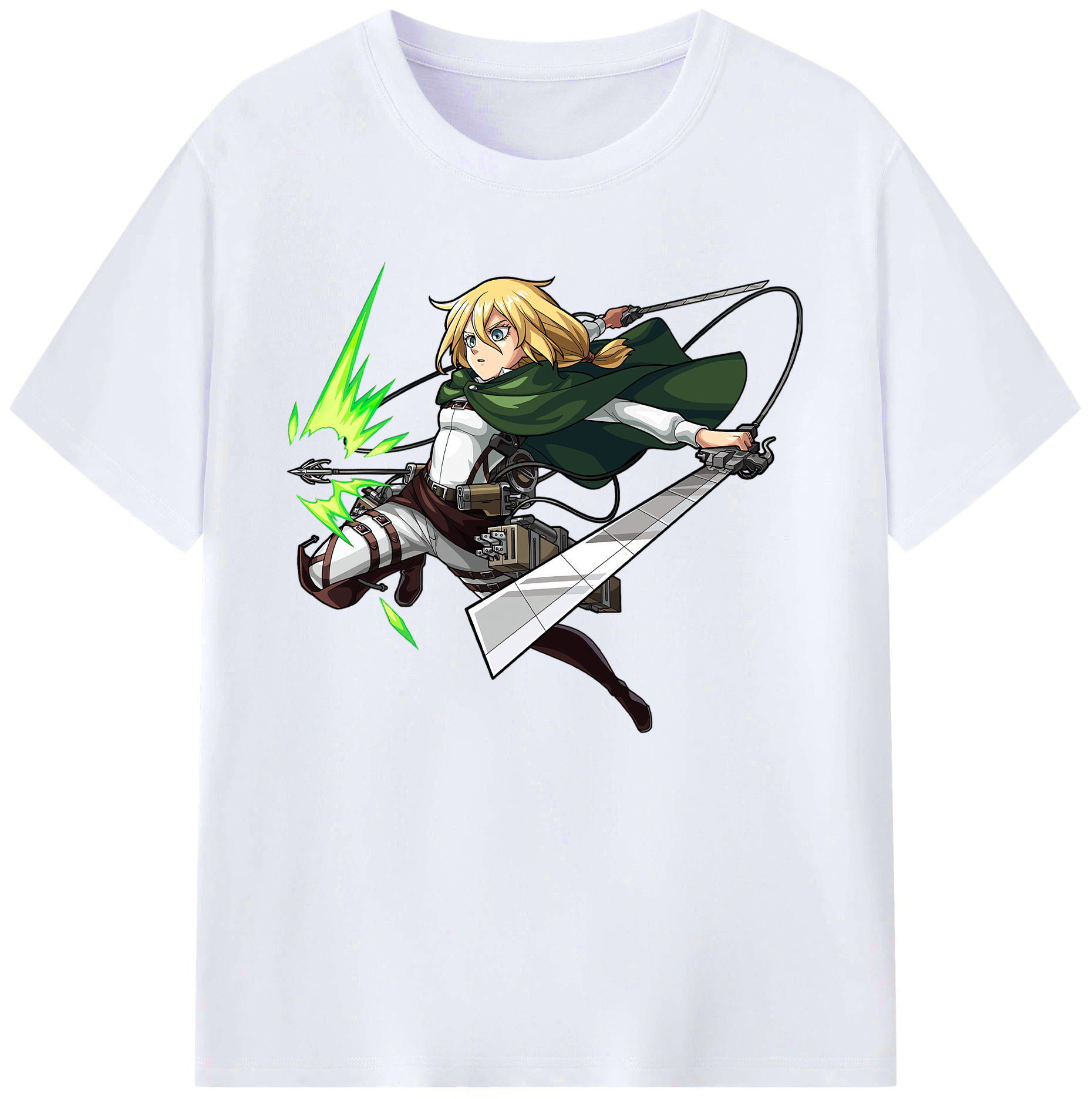 （画像用） 進撃の巨人 クリスタ·レンズ Attack on Titan Christa Lenz 綿100％ メンズ半袖Tシャツ｜肌触りやわらか＆通気性