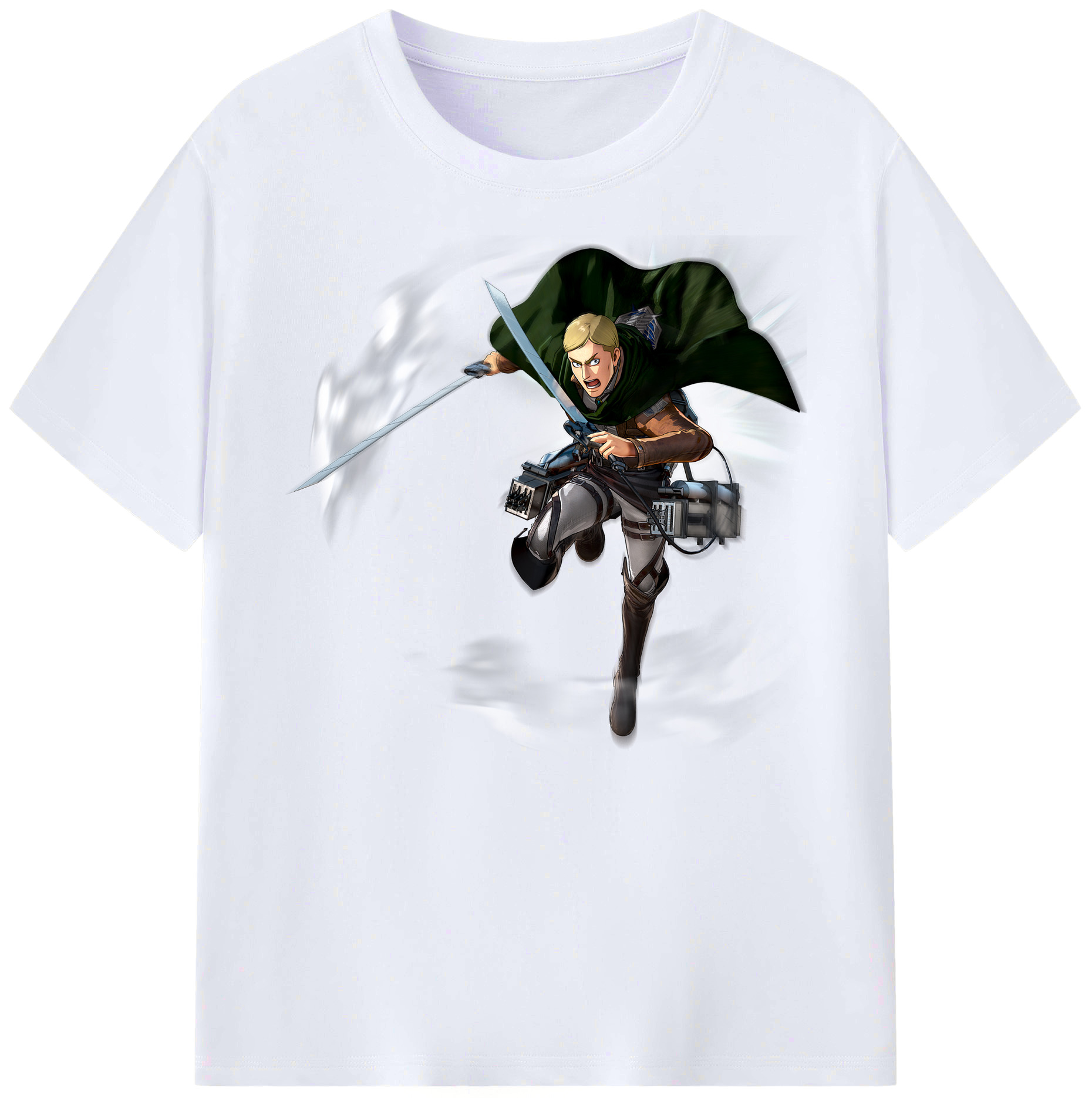 （画像用） 進撃の巨人 エルヴィン・スミス Attack on Titan Erwin Smith 綿100％ メンズ半袖Tシャツ｜肌触りやわらか＆通気性