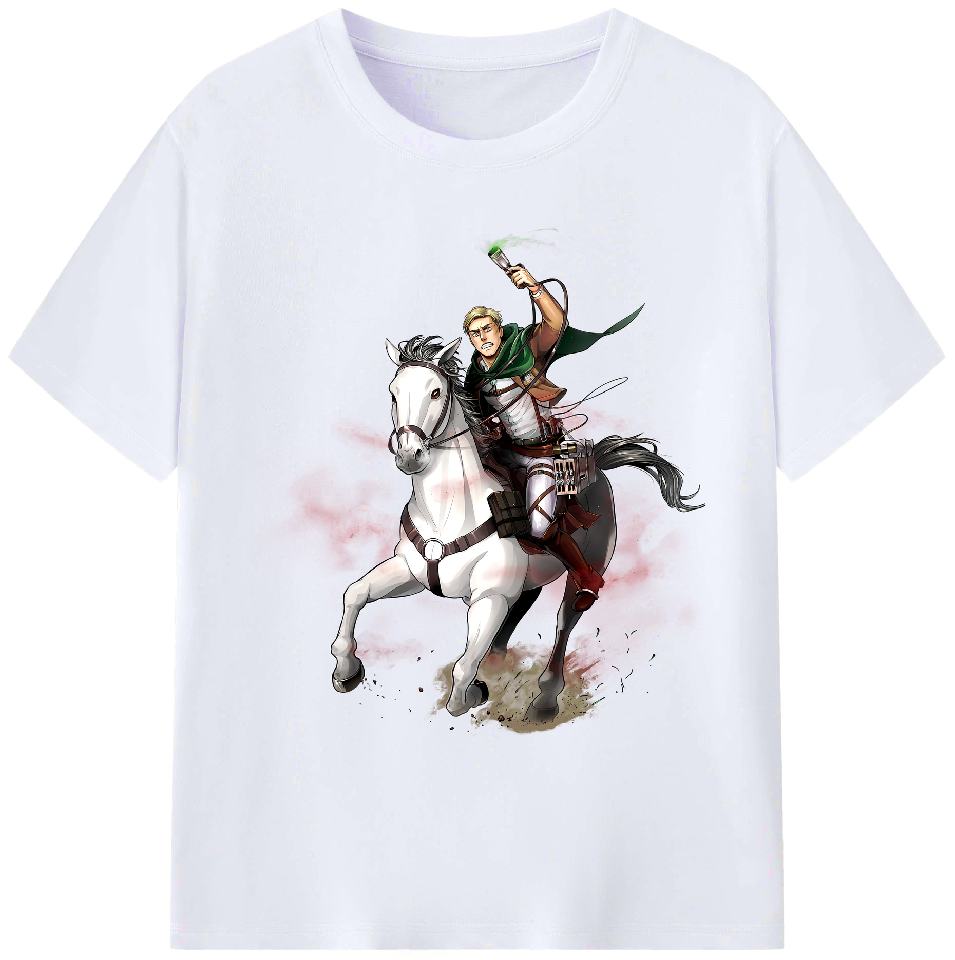 （画像用） 進撃の巨人 エルヴィン・スミス Attack on Titan Erwin Smith 綿100％ メンズ半袖Tシャツ｜肌触りやわらか＆通気性