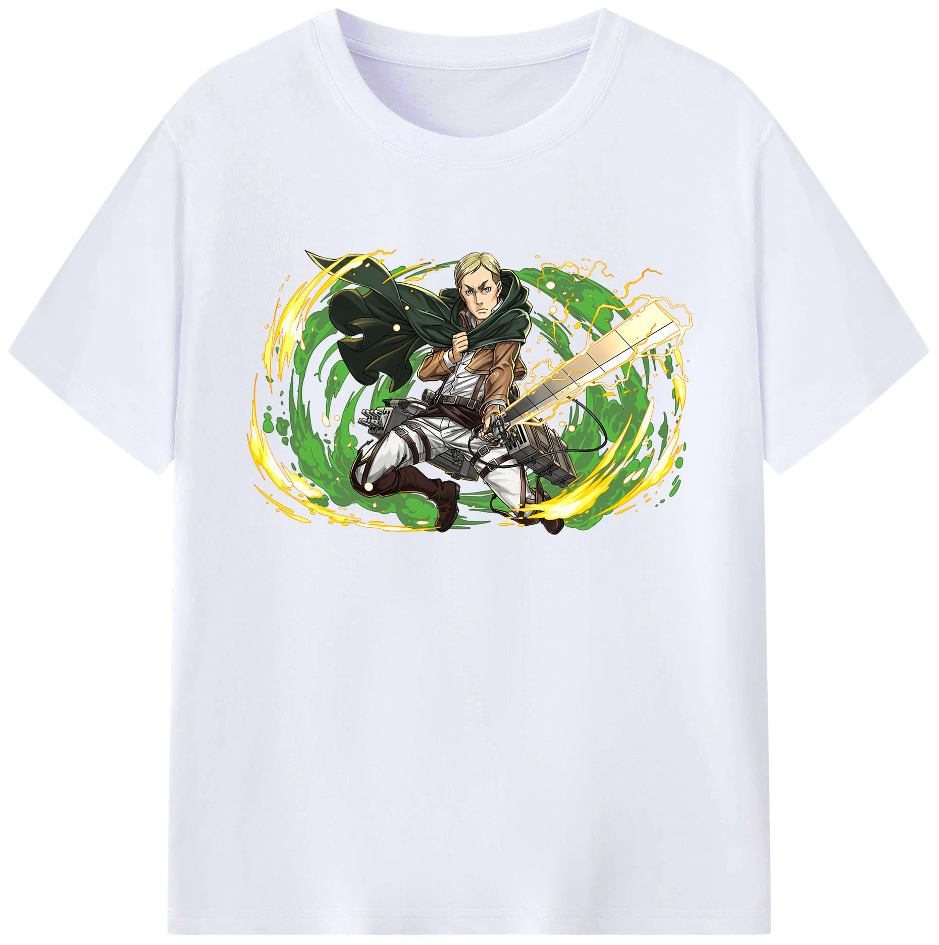 （画像用） 進撃の巨人 エルヴィン・スミス Attack on Titan Erwin Smith 綿100％ メンズ半袖Tシャツ｜肌触りやわらか＆通気性