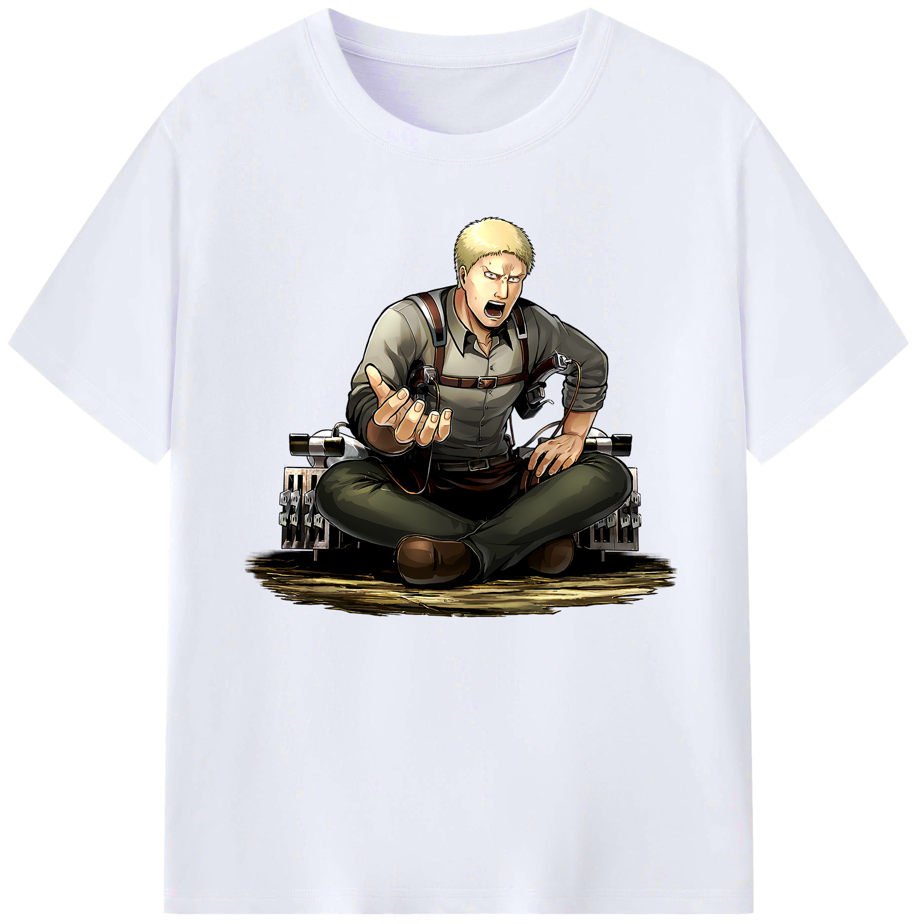 （画像用） 進撃の巨人 ライナー・ブラウン Attack on Titan Reiner Braun 綿100％ メンズ半袖Tシャツ｜肌触りやわらか＆通気性