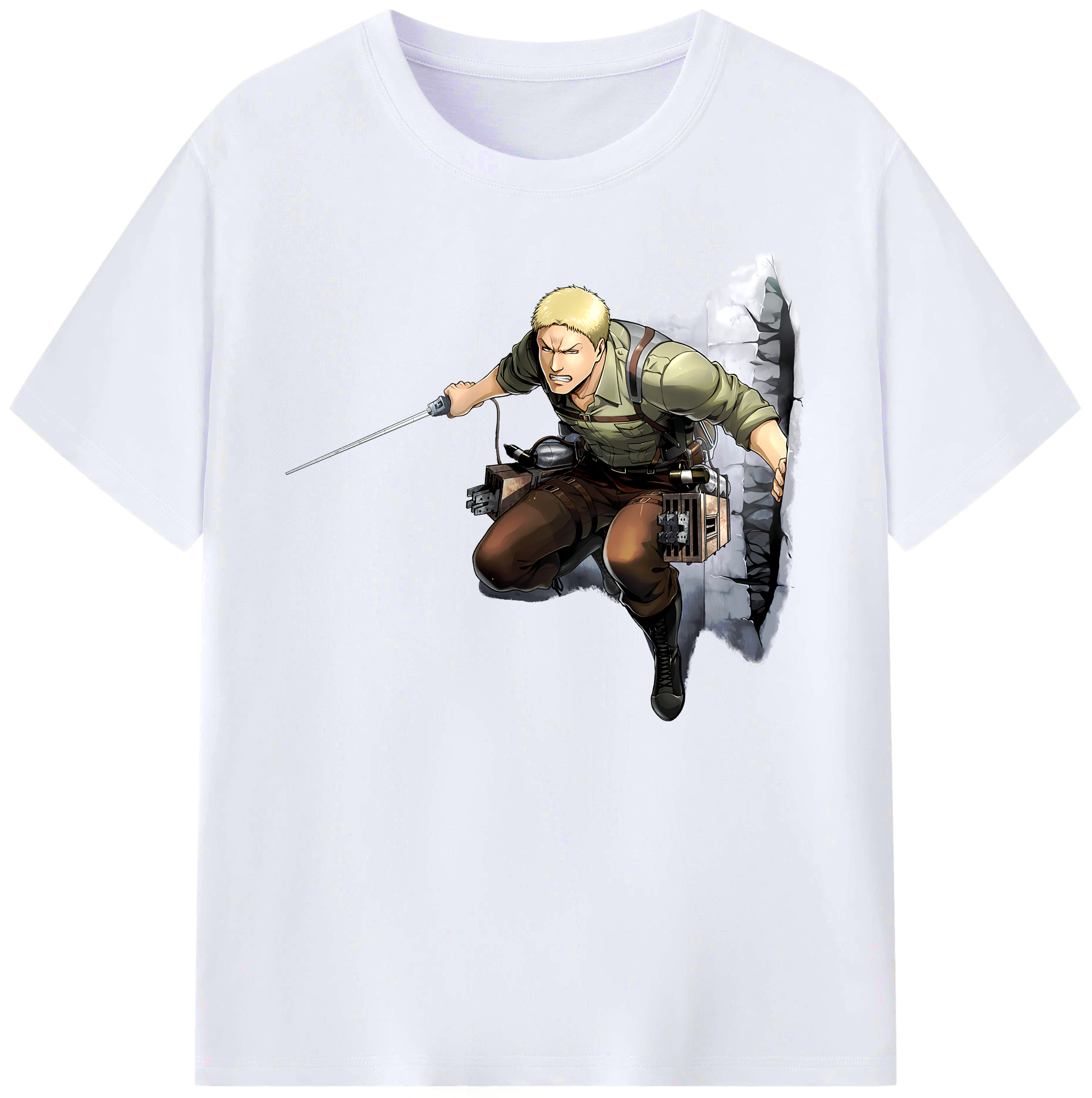 （画像用） 進撃の巨人 ライナー・ブラウン Attack on Titan Reiner Braun 綿100％ メンズ半袖Tシャツ｜肌触りやわらか＆通気性