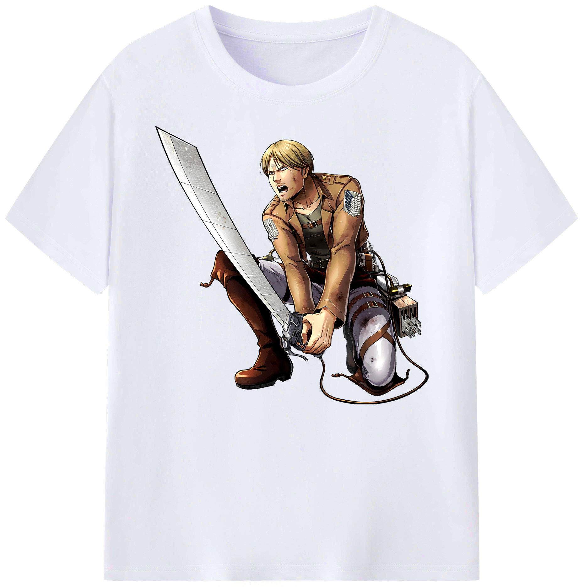 （画像用） 進撃の巨人 ミケ·ザカリアス Attack on Titan Mike Zakarius 綿100％ メンズ半袖Tシャツ｜肌触りやわらか＆通気性