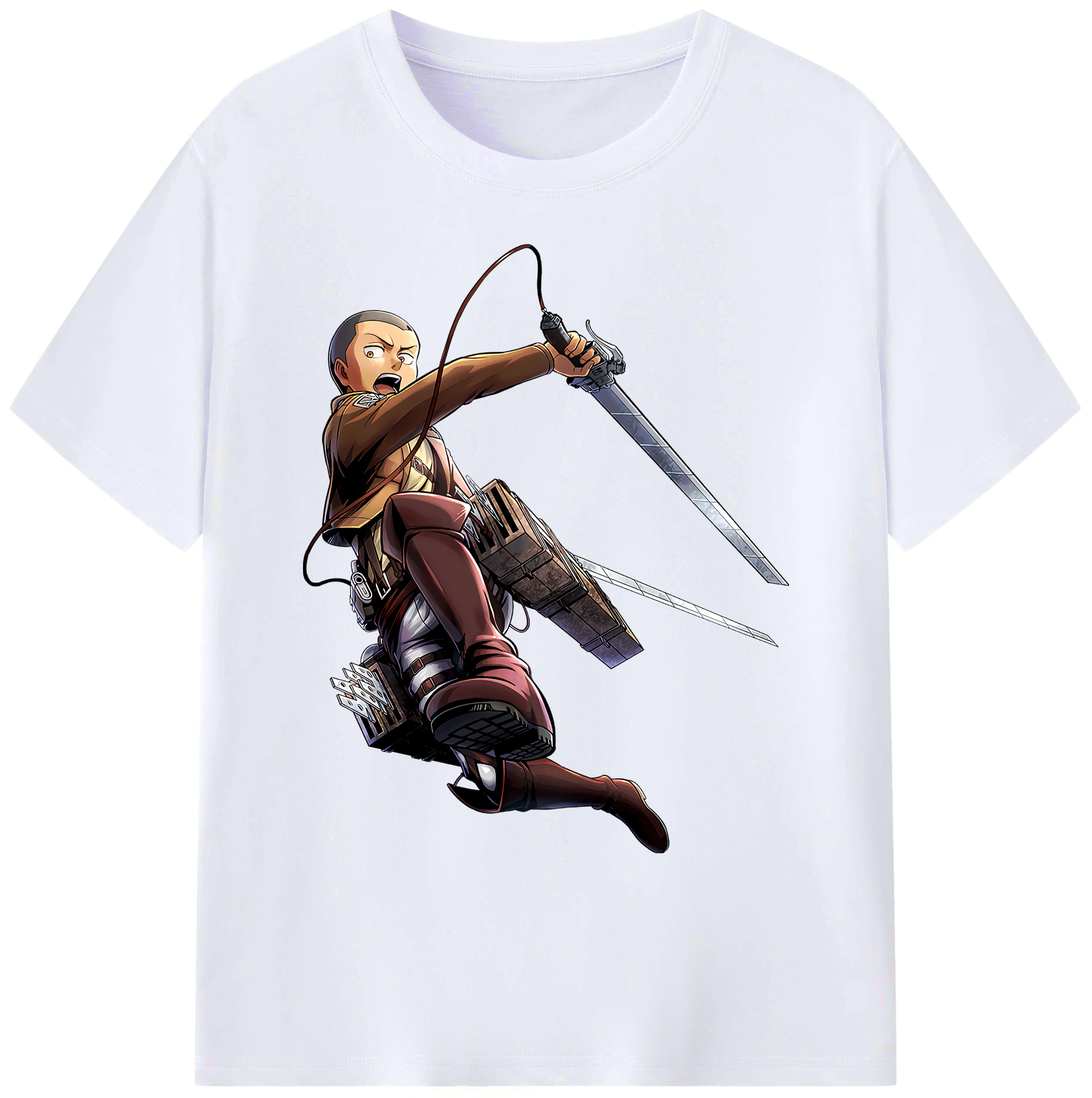 （画像用） 進撃の巨人 コニー·スプリンガー Attack on Titan Connie Springer 綿100％ メンズ半袖Tシャツ｜肌触りやわらか＆通気性