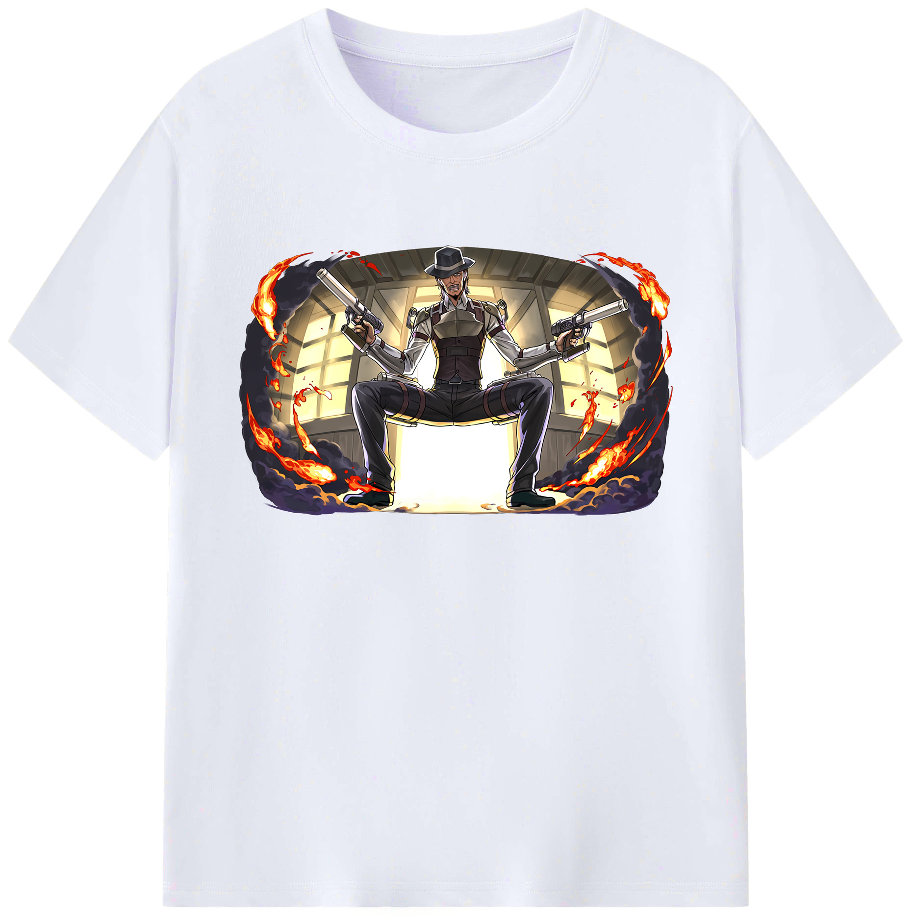 （画像用） 進撃の巨人 ケニー·アッカーマン Attack on Titan Kenny Ackerman 綿100％ メンズ半袖Tシャツ｜肌触りやわらか＆通気性