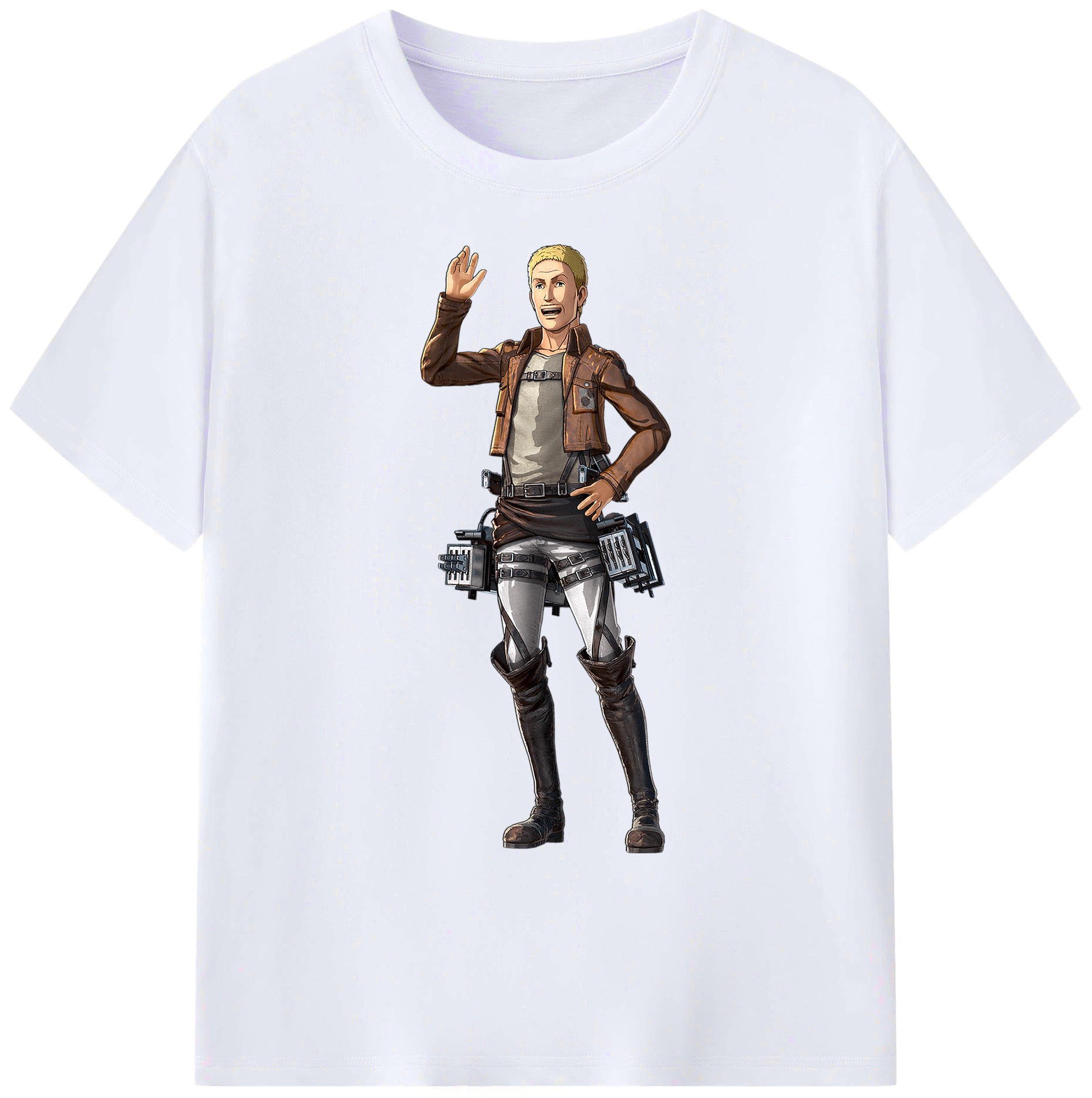 （画像用） 進撃の巨人 ハンネス Attack on Titan Hannes 綿100％ メンズ半袖Tシャツ｜肌触りやわらか＆通気性