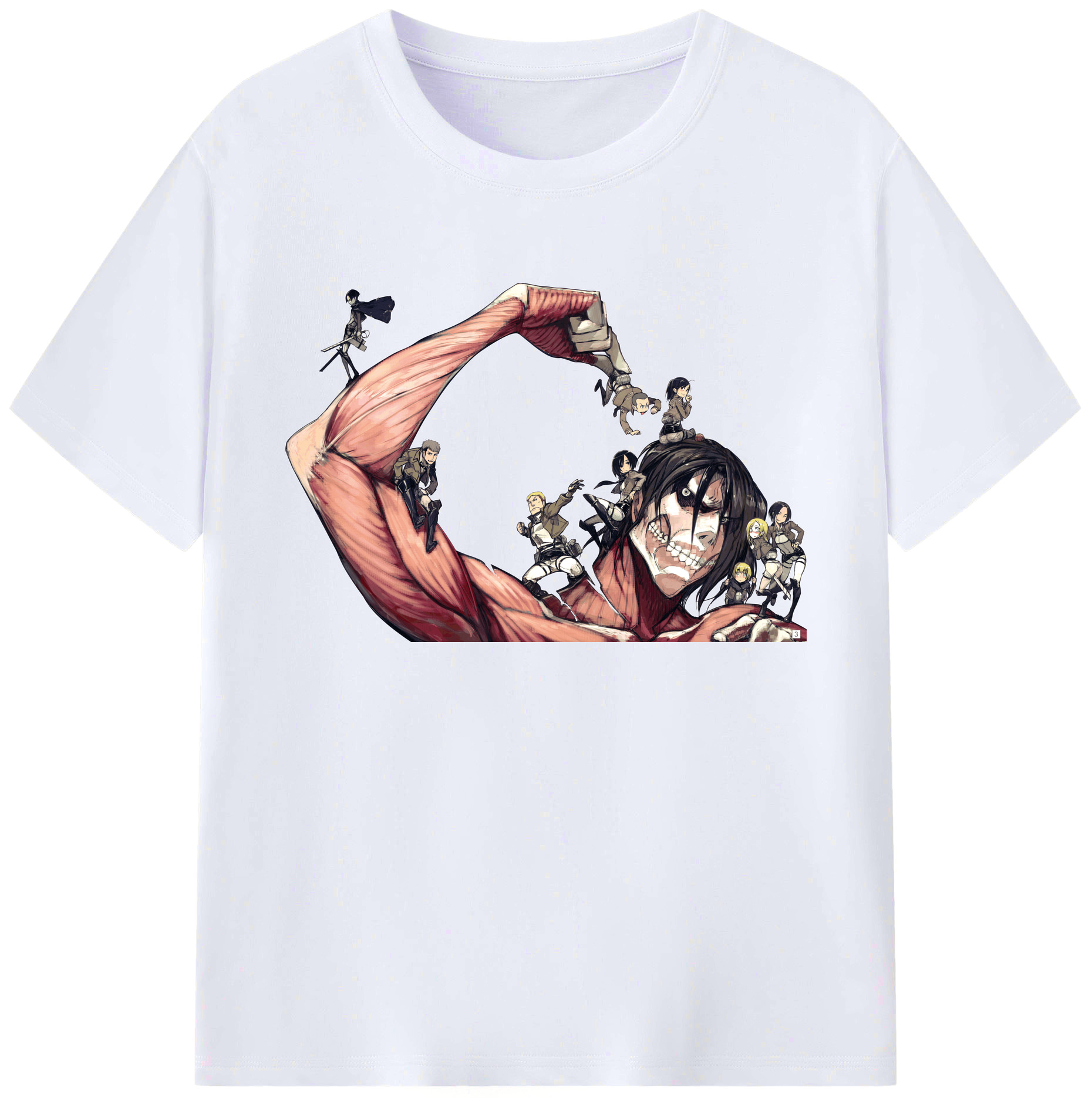 （画像用） 進撃の巨人 Attack on Titan 綿100％ メンズ半袖Tシャツ｜肌触りやわらか＆通気性