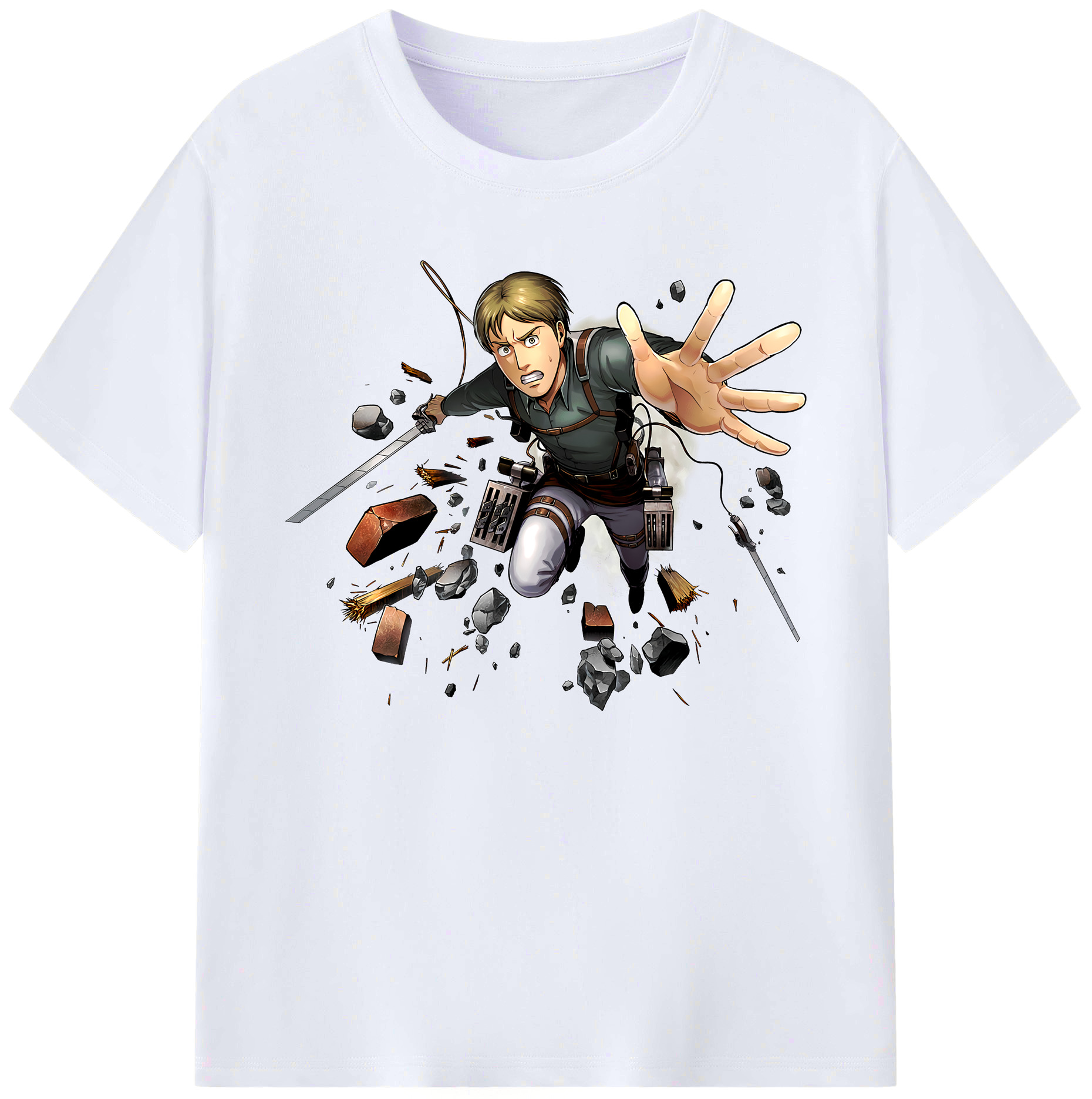 （画像用） 進撃の巨人 Attack on Titan 綿100％ メンズ半袖Tシャツ｜肌触りやわらか＆通気性