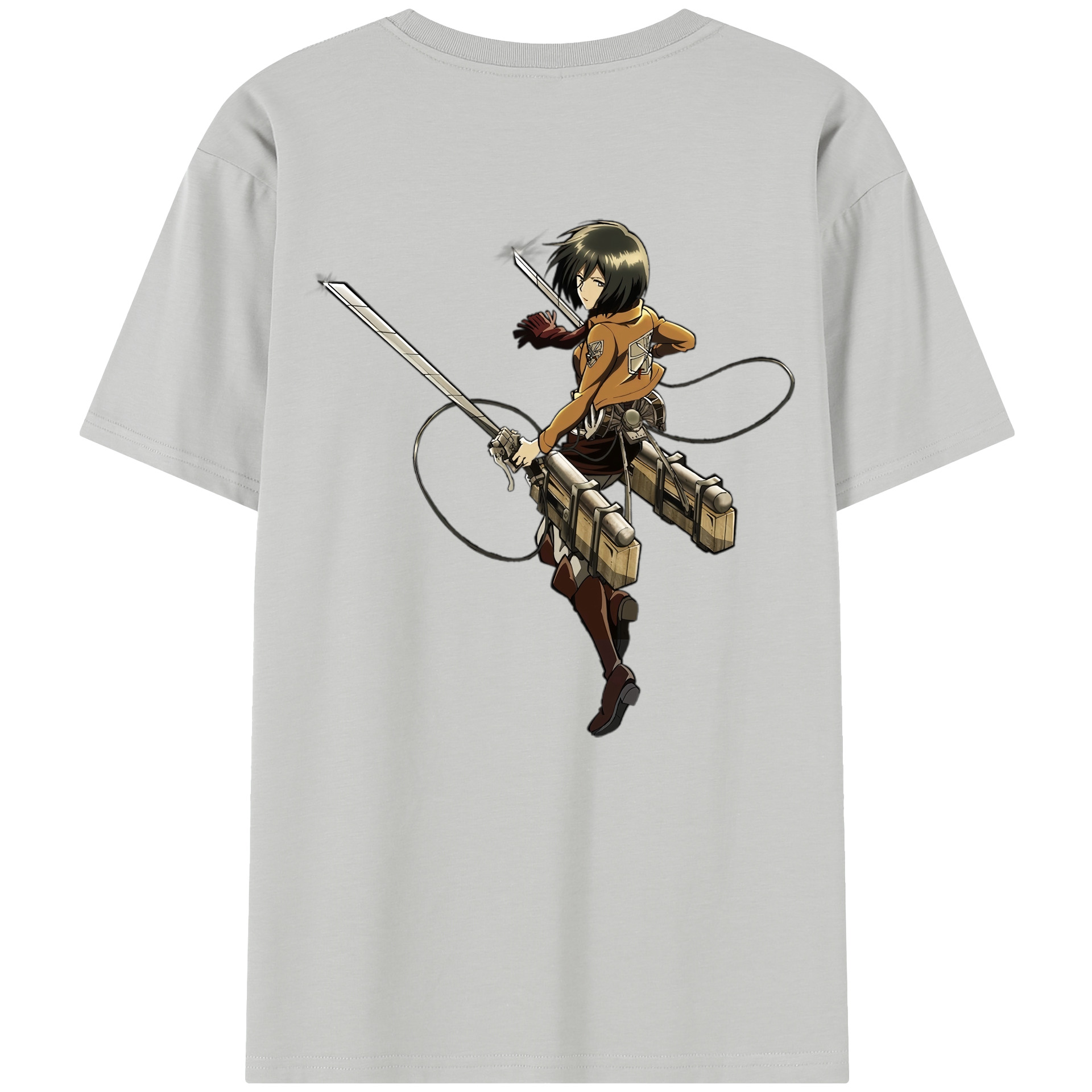 （画像用） 進撃の巨人 ミカサ·アッカーマン Attack on Titan Mikasa Ackerman レディース半袖Tシャツ(バックプリント)