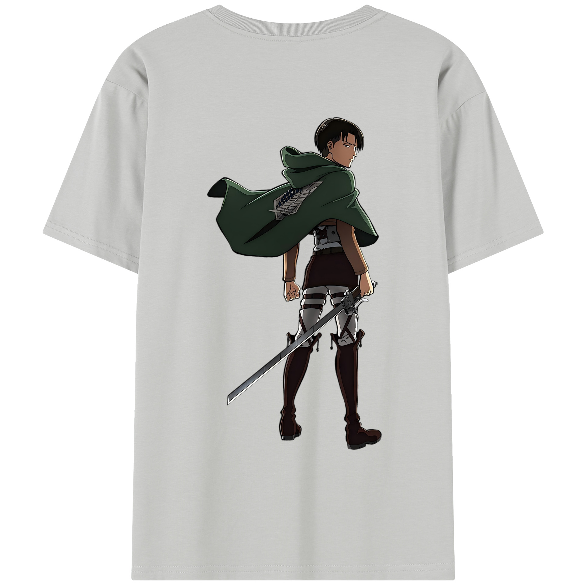 （画像用） 進撃の巨人 リヴァイ·アッカーマン Attack on Titan Levi Ackerman レディース半袖Tシャツ(バックプリント)