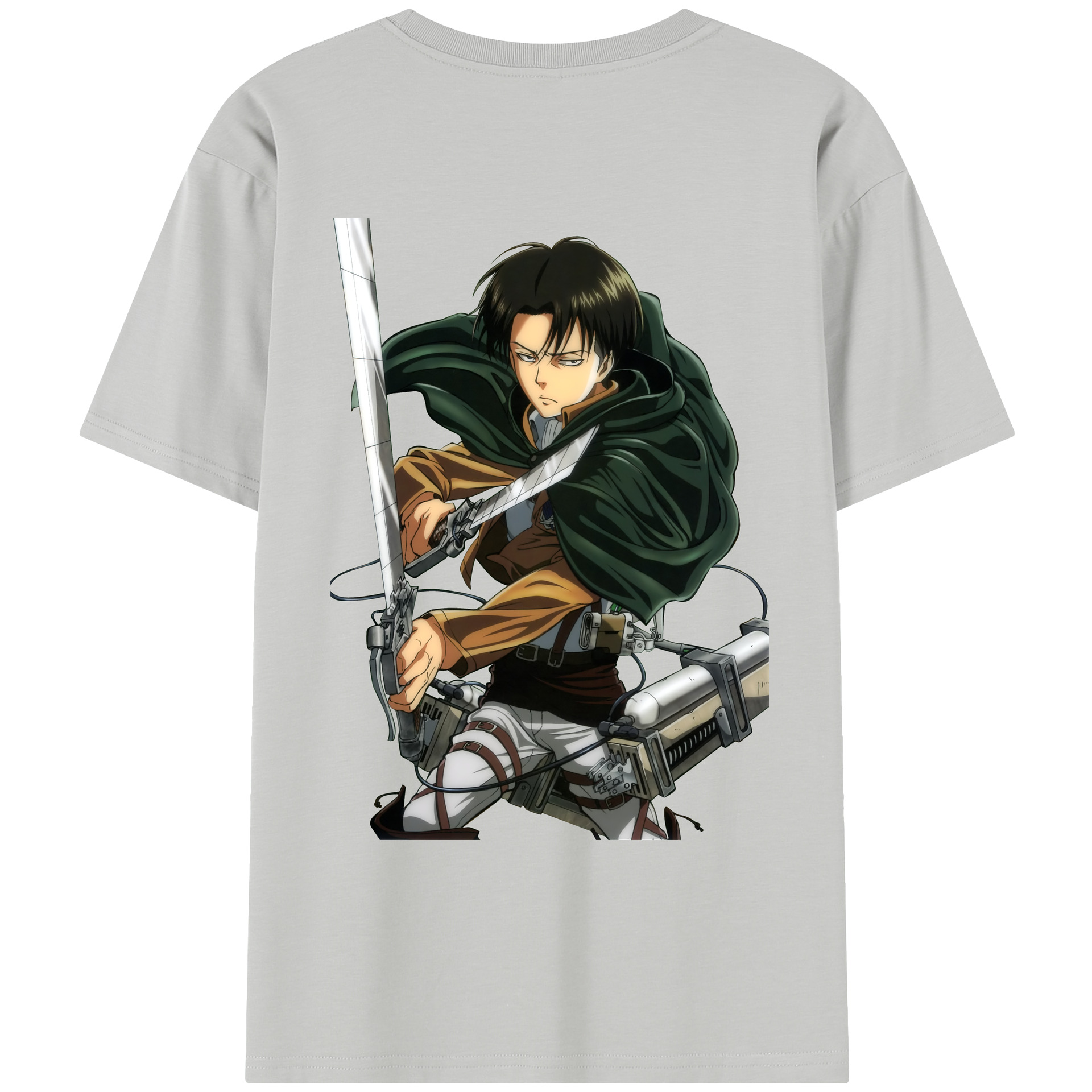 （画像用） 進撃の巨人 リヴァイ·アッカーマン Attack on Titan Levi Ackerman レディース半袖Tシャツ(バックプリント)