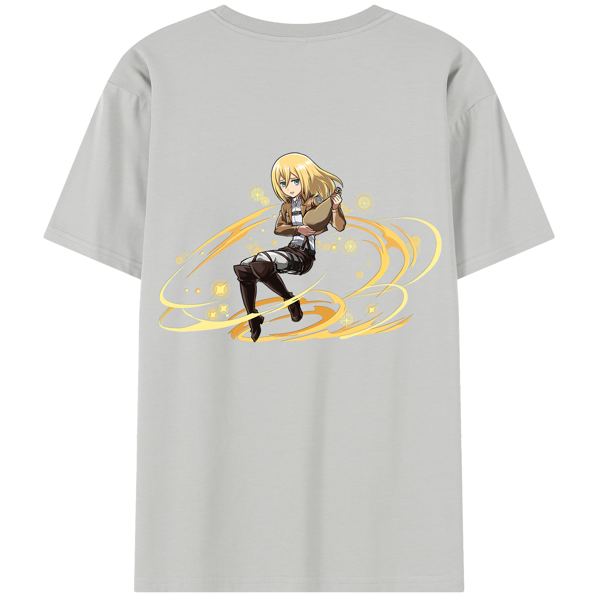 （画像用） 進撃の巨人 クリスタ·レンズ Attack on Titan Christa Lenz レディース半袖Tシャツ(バックプリント)