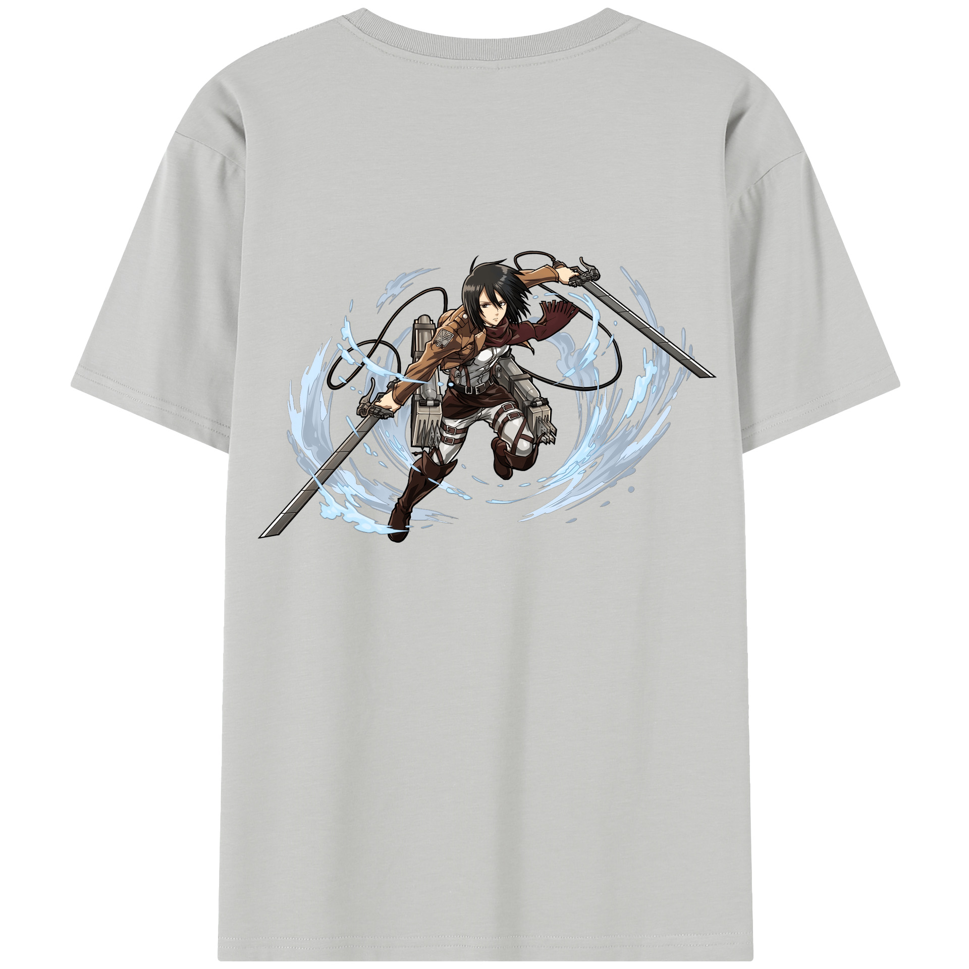 （画像用） 進撃の巨人 ミカサ·アッカーマン Attack on Titan Mikasa Ackerman レディース半袖Tシャツ(バックプリント)