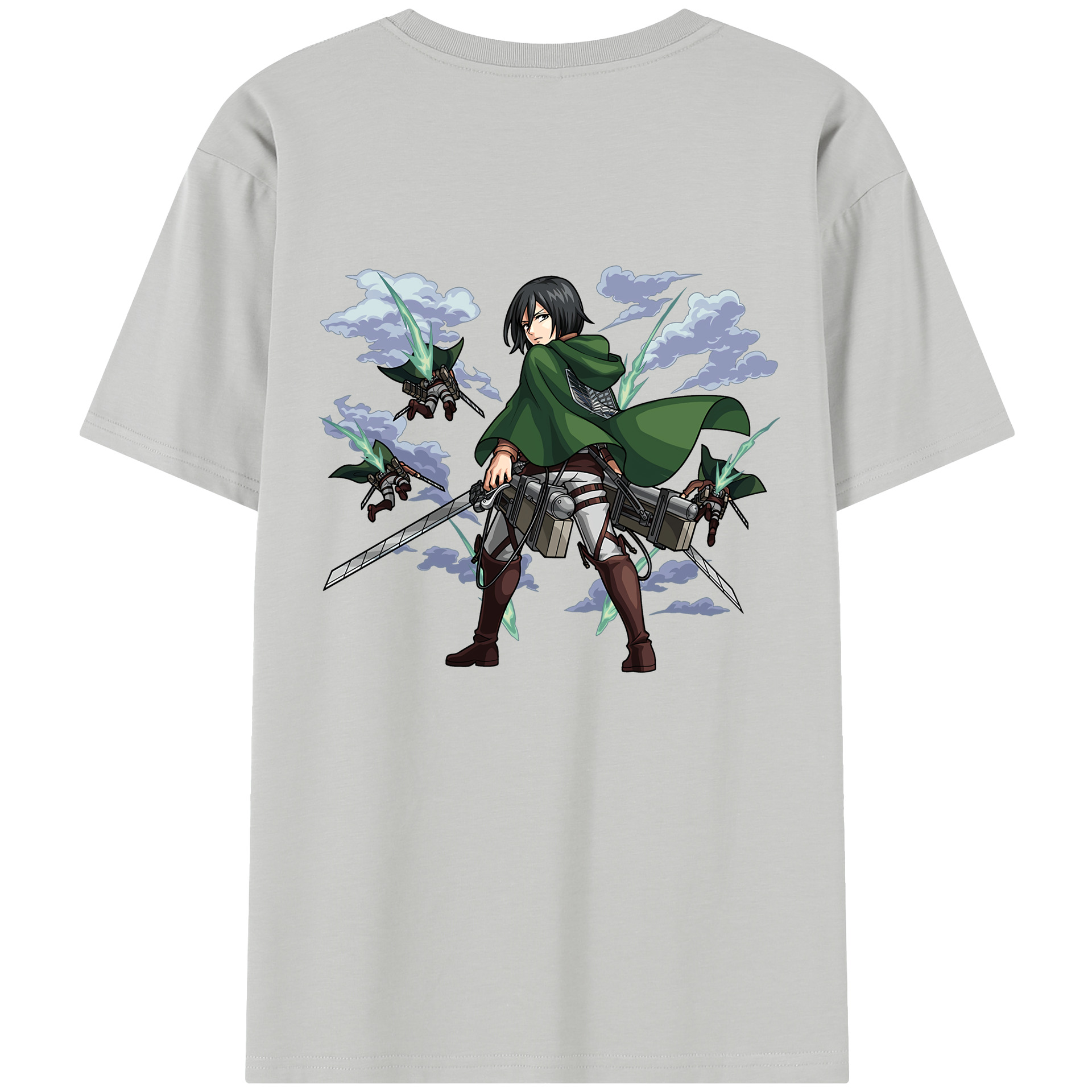 （画像用） 進撃の巨人 ミカサ·アッカーマン Attack on Titan Mikasa Ackerman レディース半袖Tシャツ(バックプリント)