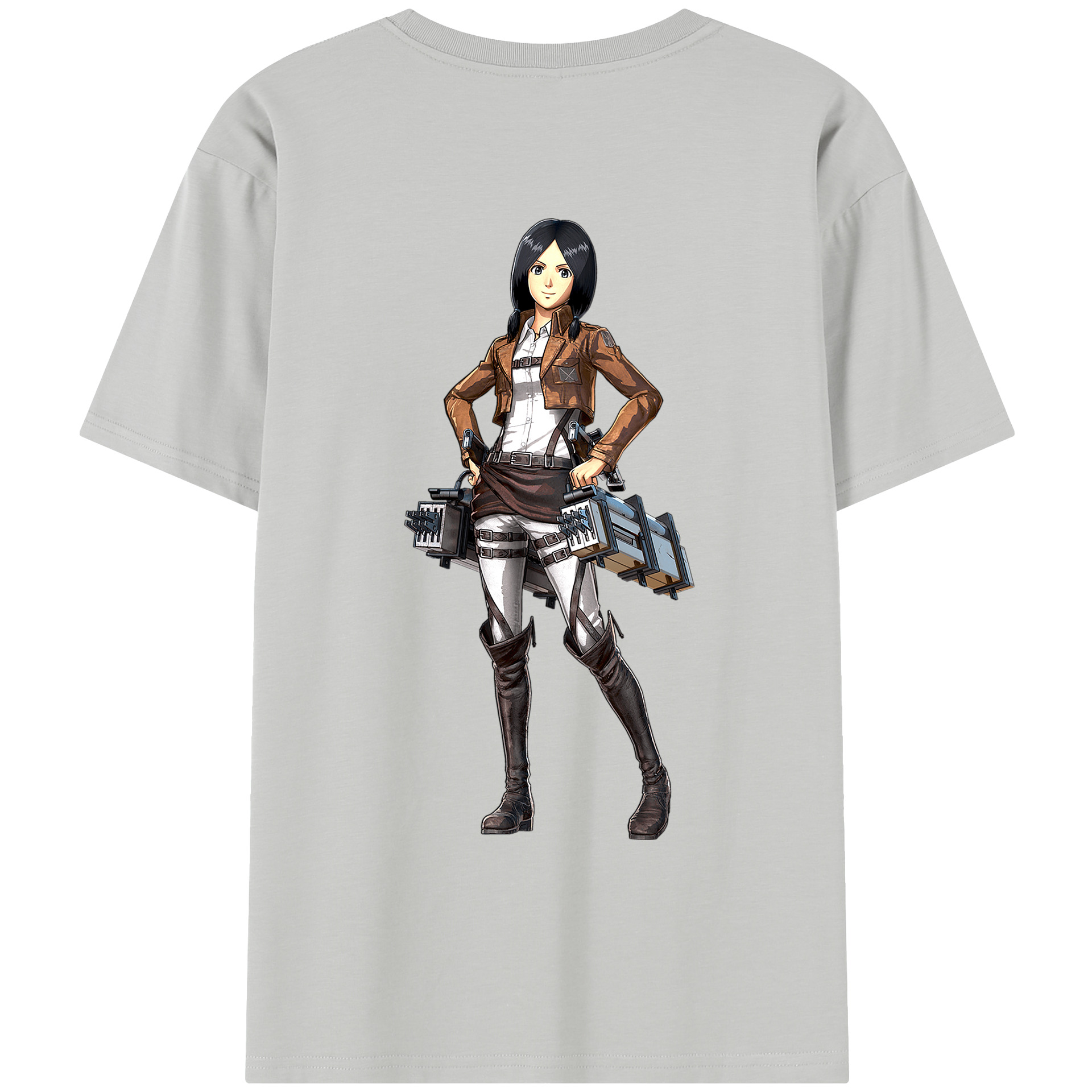 （画像用） 進撃の巨人 ミカサ·アッカーマン Attack on Titan Mikasa Ackerman レディース半袖Tシャツ(バックプリント)