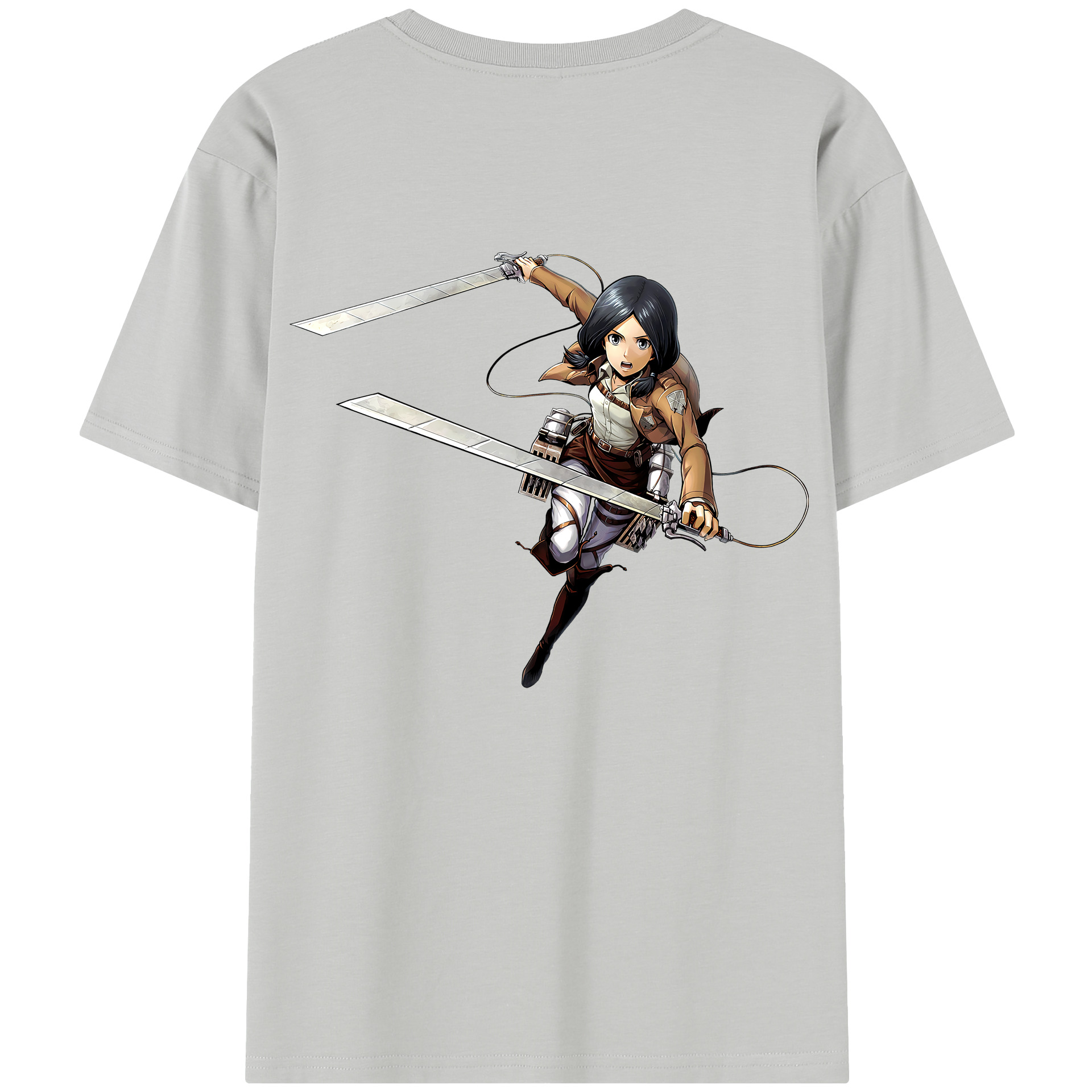 （画像用） 進撃の巨人 ミカサ·アッカーマン Attack on Titan Mikasa Ackerman レディース半袖Tシャツ(バックプリント)
