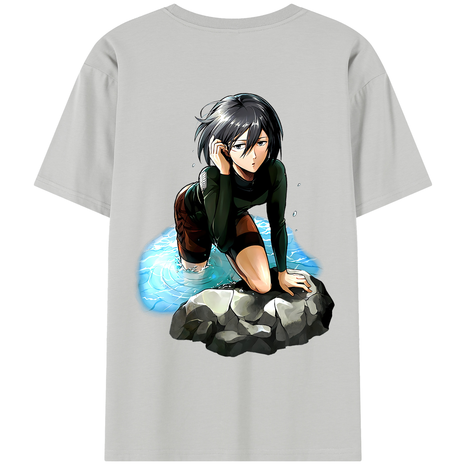 （画像用） 進撃の巨人 ミカサ·アッカーマン Attack on Titan Mikasa Ackerman レディース半袖Tシャツ(バックプリント)