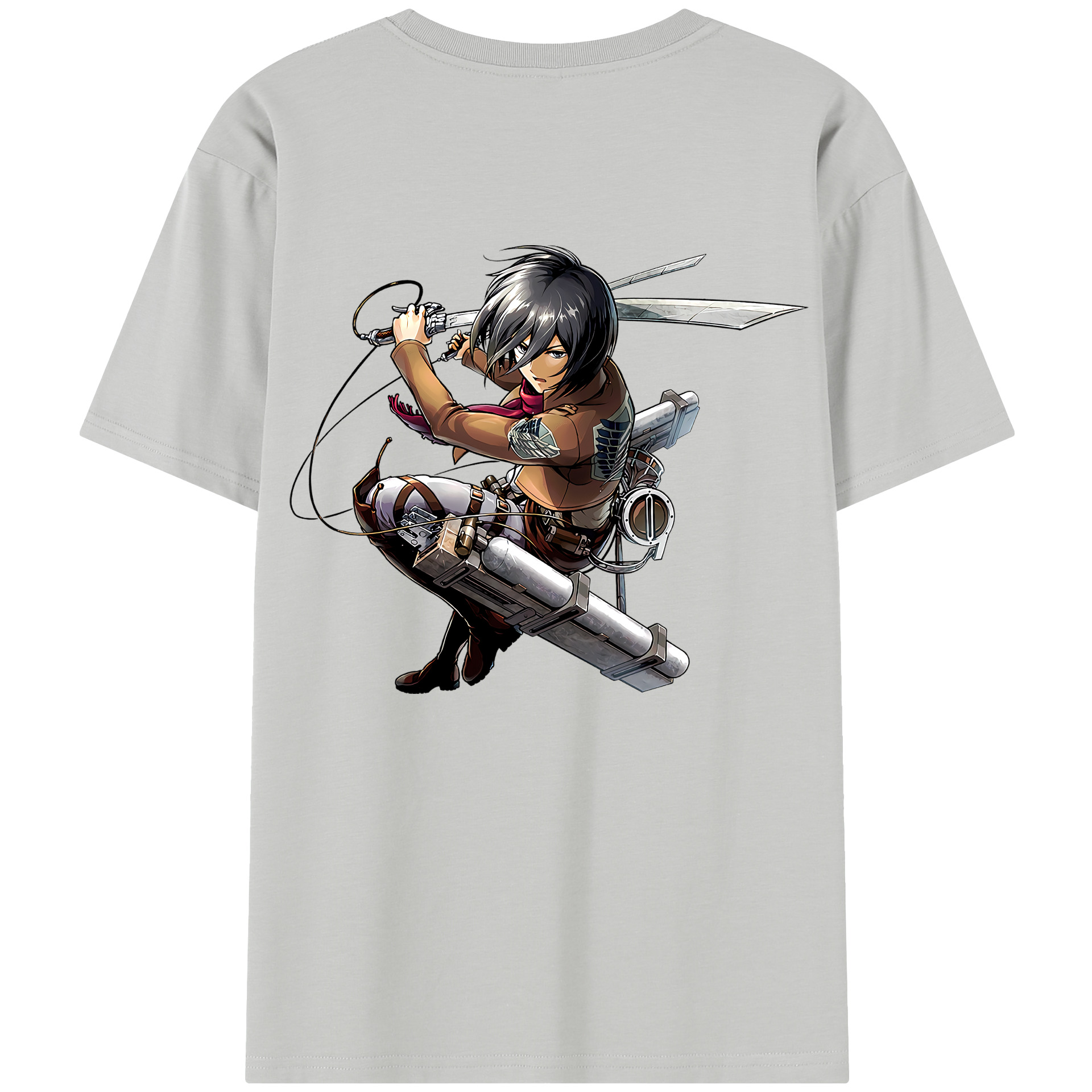 （画像用） 進撃の巨人 ミカサ·アッカーマン Attack on Titan Mikasa Ackerman レディース半袖Tシャツ(バックプリント)