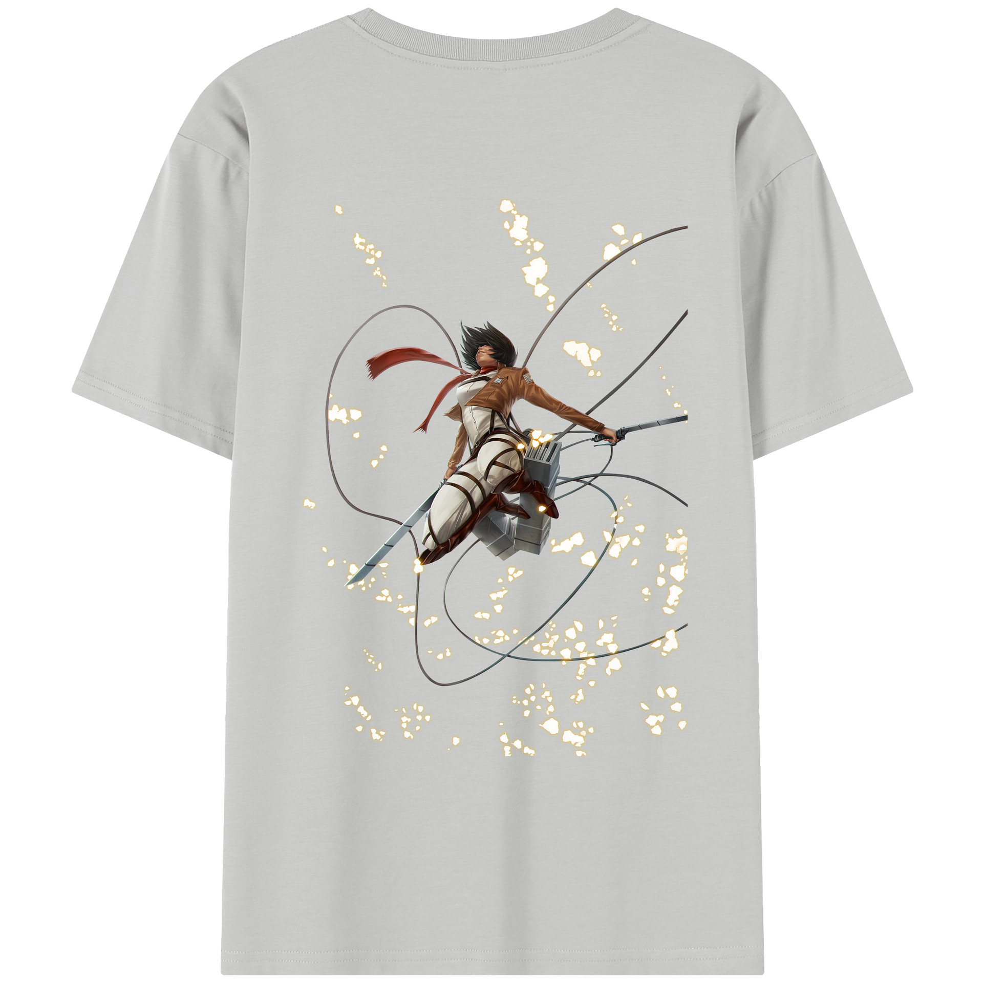 （画像用） 進撃の巨人 ミカサ·アッカーマン Attack on Titan Mikasa Ackerman レディース半袖Tシャツ(バックプリント)