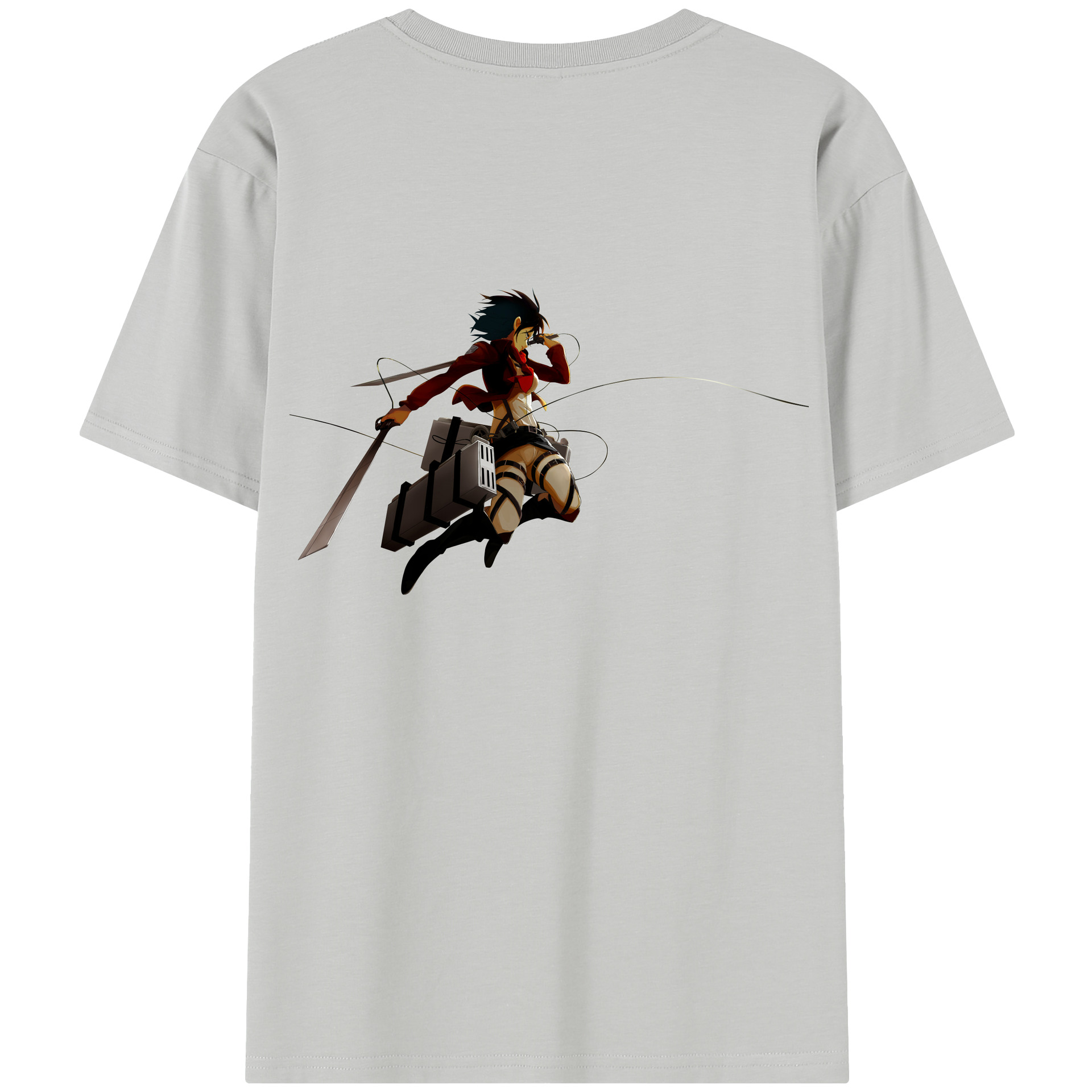 （画像用） 進撃の巨人 ミカサ·アッカーマン Attack on Titan Mikasa Ackerman レディース半袖Tシャツ(バックプリント)