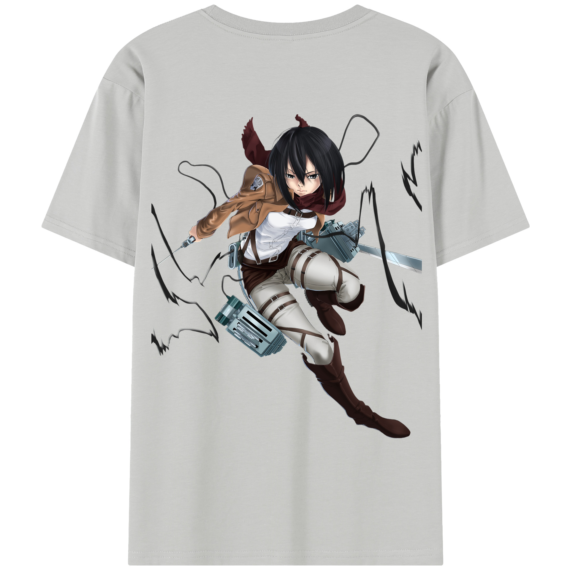 （画像用） 進撃の巨人 ミカサ·アッカーマン Attack on Titan Mikasa Ackerman レディース半袖Tシャツ(バックプリント)