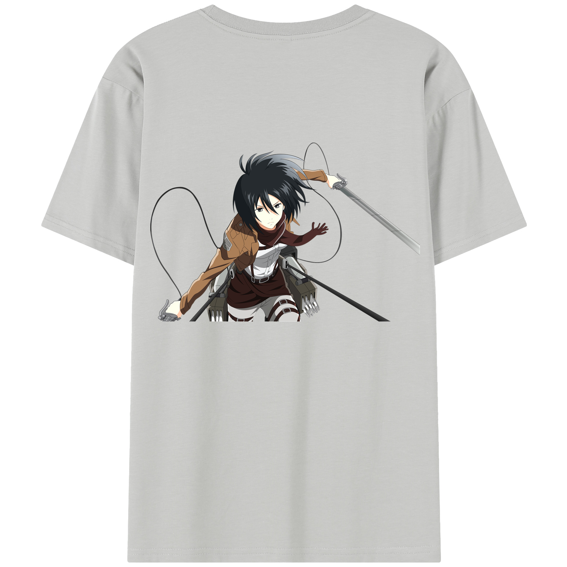 （画像用） 進撃の巨人 ミカサ·アッカーマン Attack on Titan Mikasa Ackerman レディース半袖Tシャツ(バックプリント)