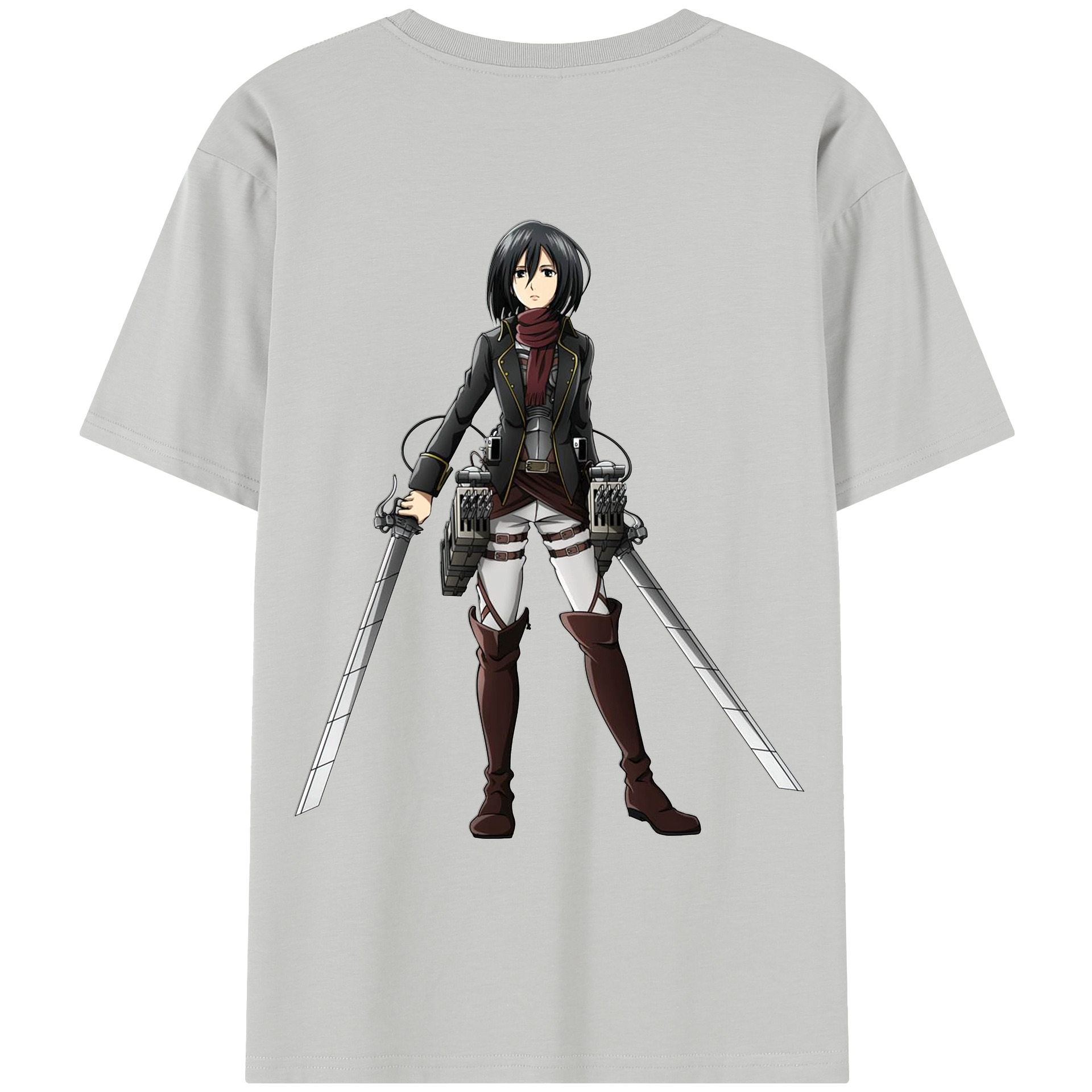 （画像用） 進撃の巨人 ミカサ·アッカーマン Attack on Titan Mikasa Ackerman レディース半袖Tシャツ(バックプリント)
