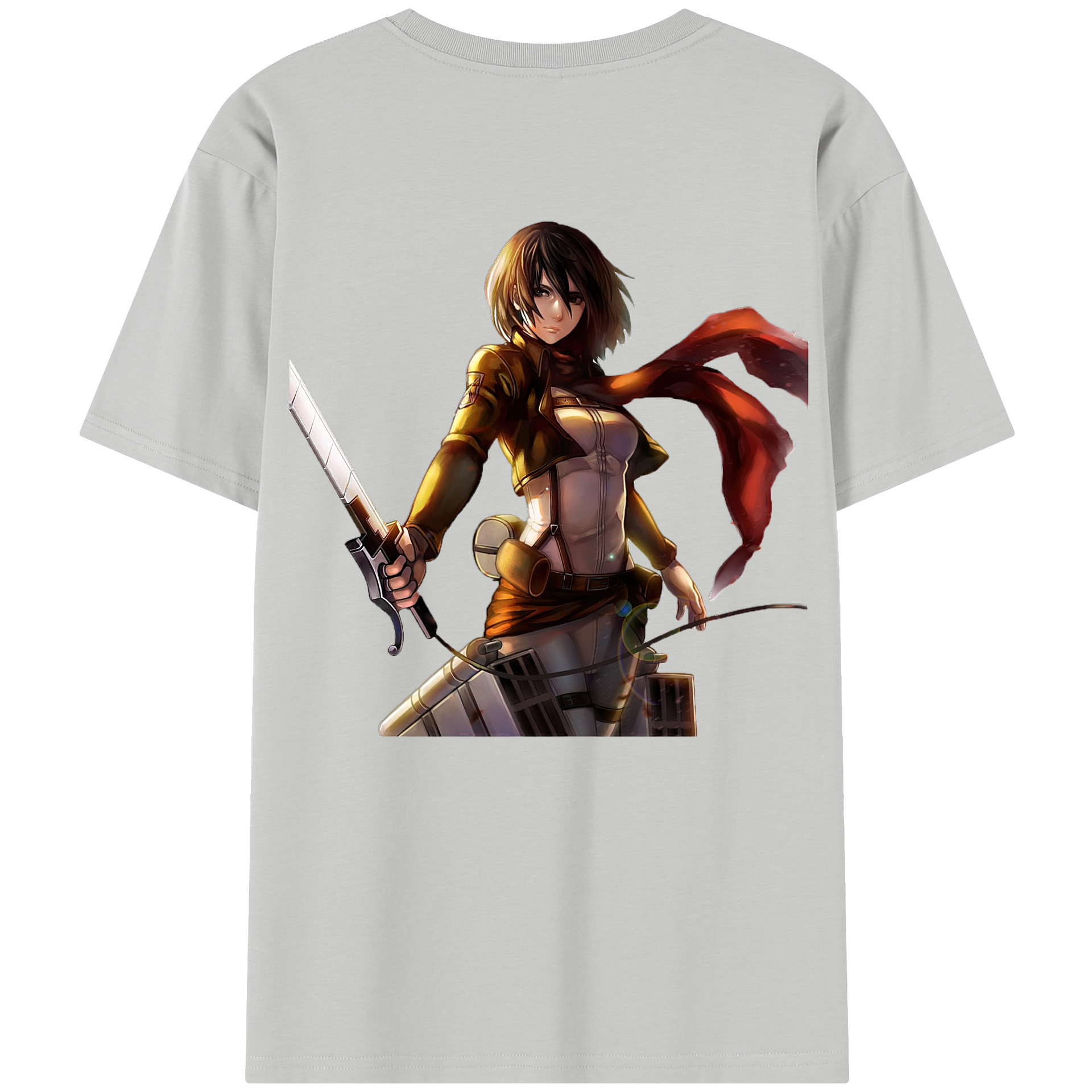 （画像用） 進撃の巨人 ミカサ·アッカーマン Attack on Titan Mikasa Ackerman レディース半袖Tシャツ(バックプリント)