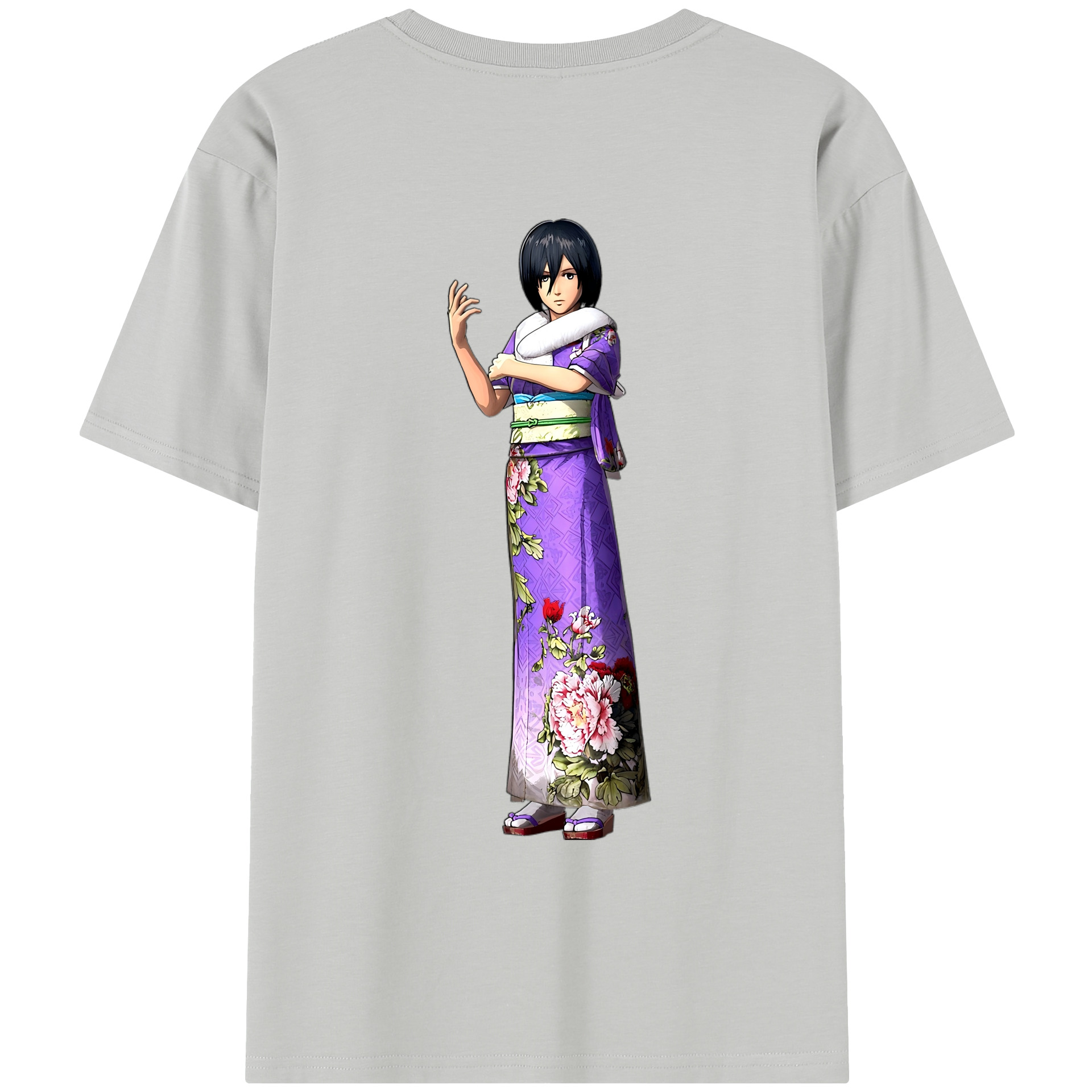（画像用） 進撃の巨人 ミカサ·アッカーマン Attack on Titan Mikasa Ackerman レディース半袖Tシャツ(バックプリント)