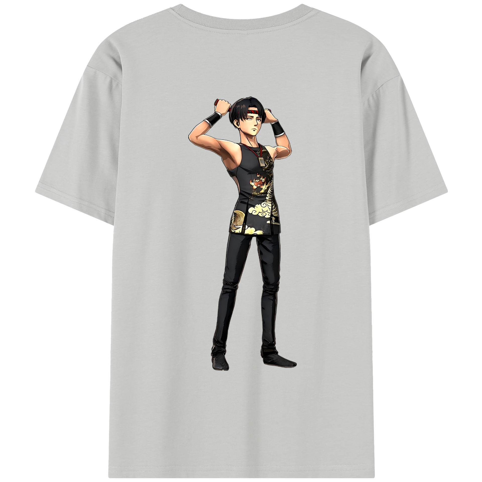（画像用） 進撃の巨人 リヴァイ·アッカーマン Attack on Titan Levi Ackerman レディース半袖Tシャツ(バックプリント)