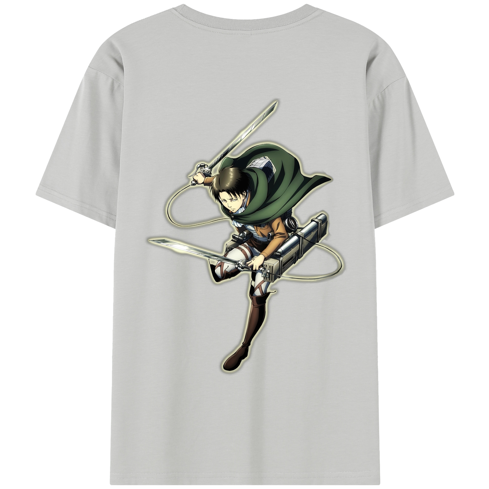 （画像用） 進撃の巨人 リヴァイ·アッカーマン Attack on Titan Levi Ackerman レディース半袖Tシャツ(バックプリント)