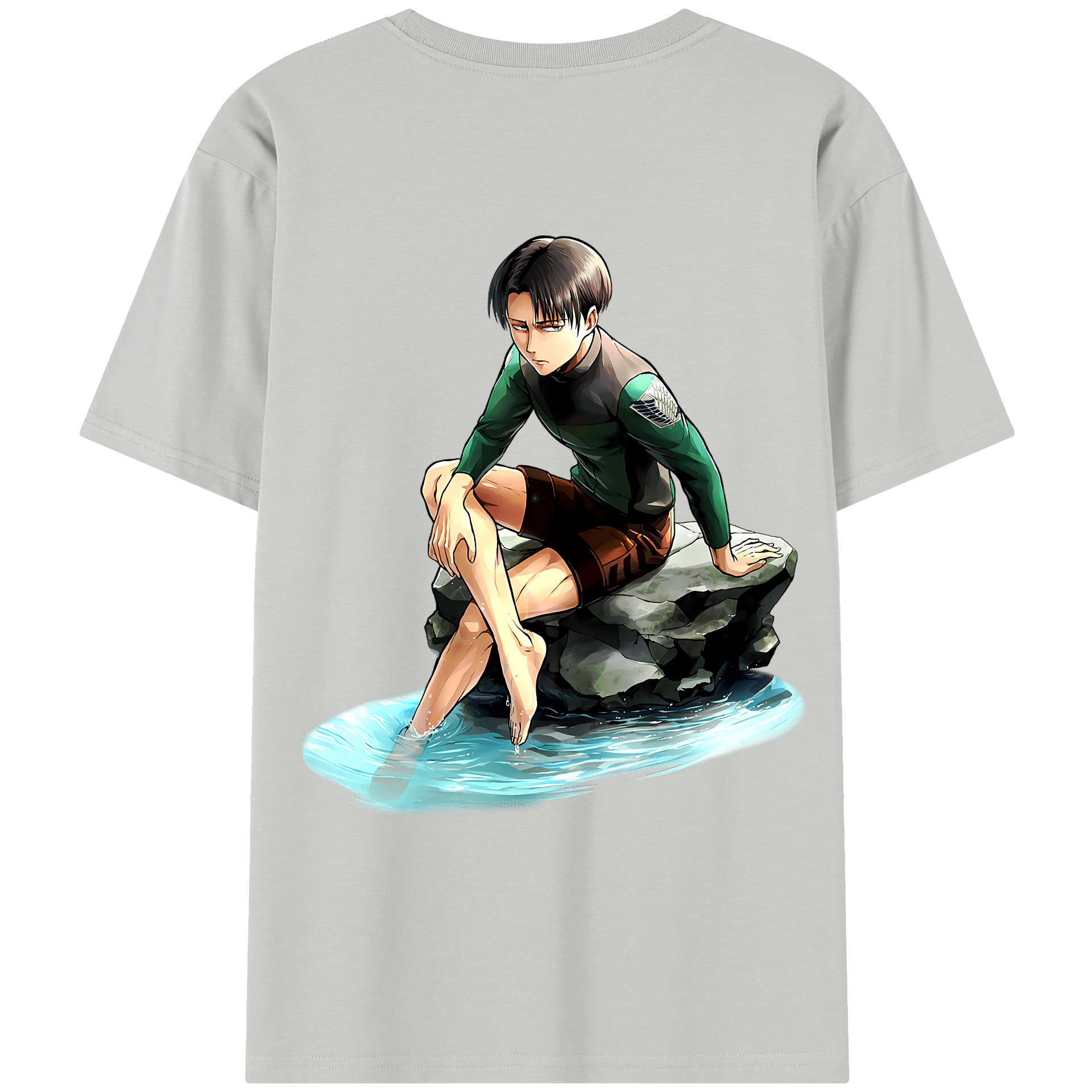 （画像用） 進撃の巨人 リヴァイ·アッカーマン Attack on Titan Levi Ackerman レディース半袖Tシャツ(バックプリント)
