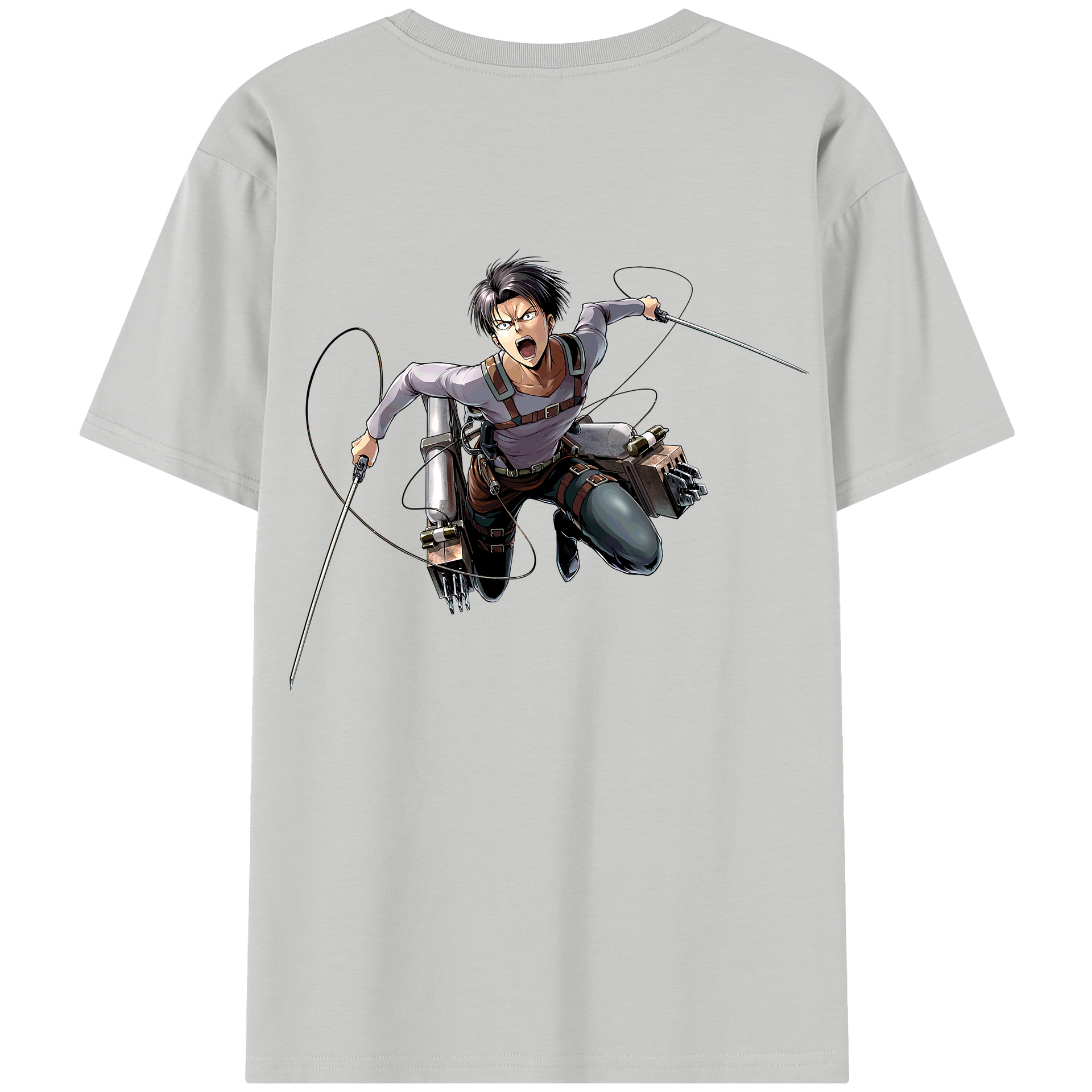 （画像用） 進撃の巨人 リヴァイ·アッカーマン Attack on Titan Levi Ackerman レディース半袖Tシャツ(バックプリント)